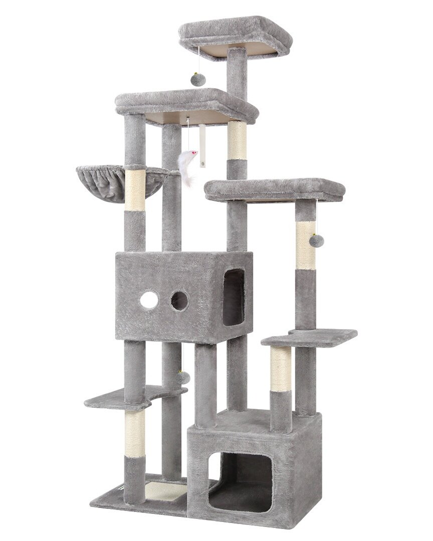 globlazer-f80e-arbre-chat-gris-clair-80-pouces-grands-chats image 2