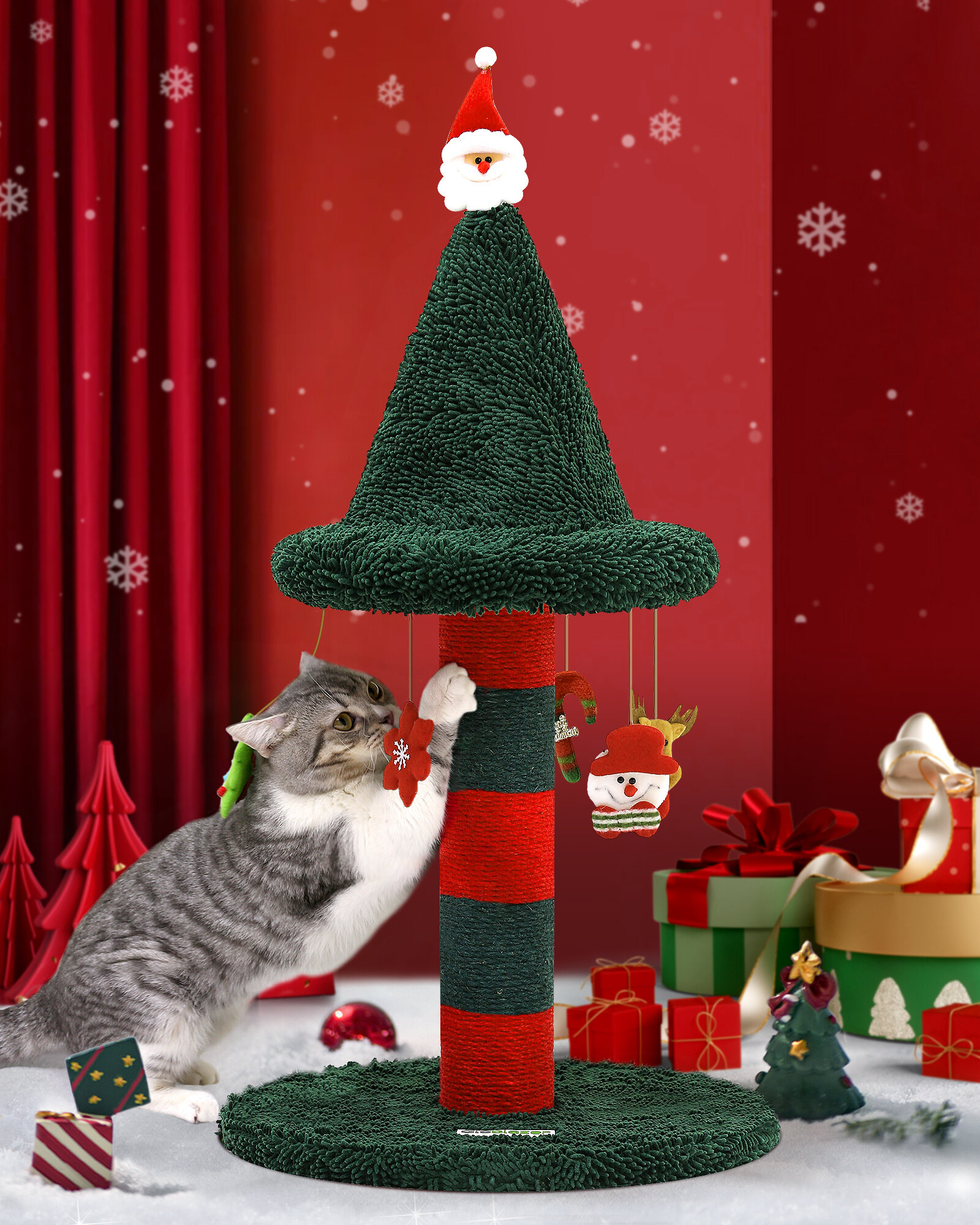 globlazer-xmas31-griffoir-chat-rouge-vert-31-pouces-no-l image 1