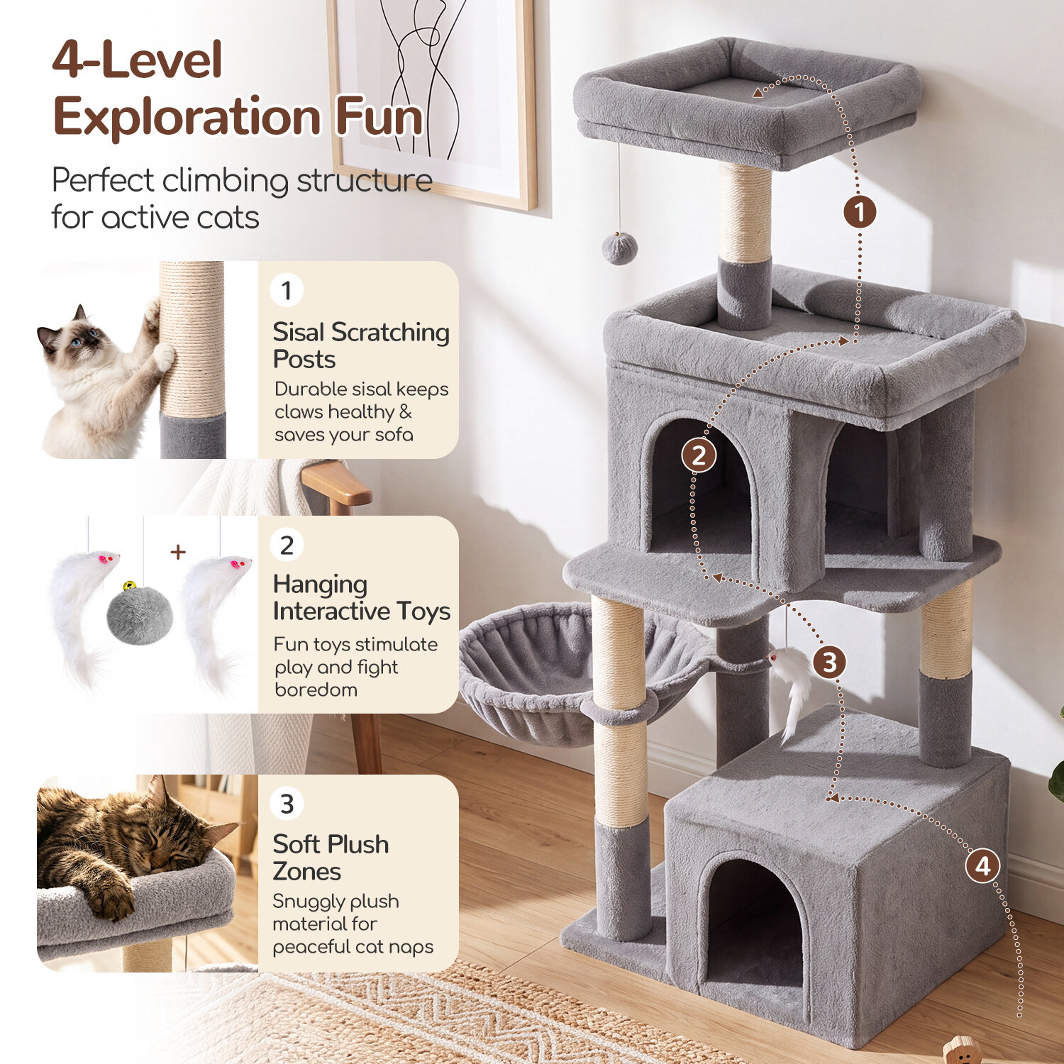 globlazer-f54-arbre-chat-gris-clair-2-niches image 6