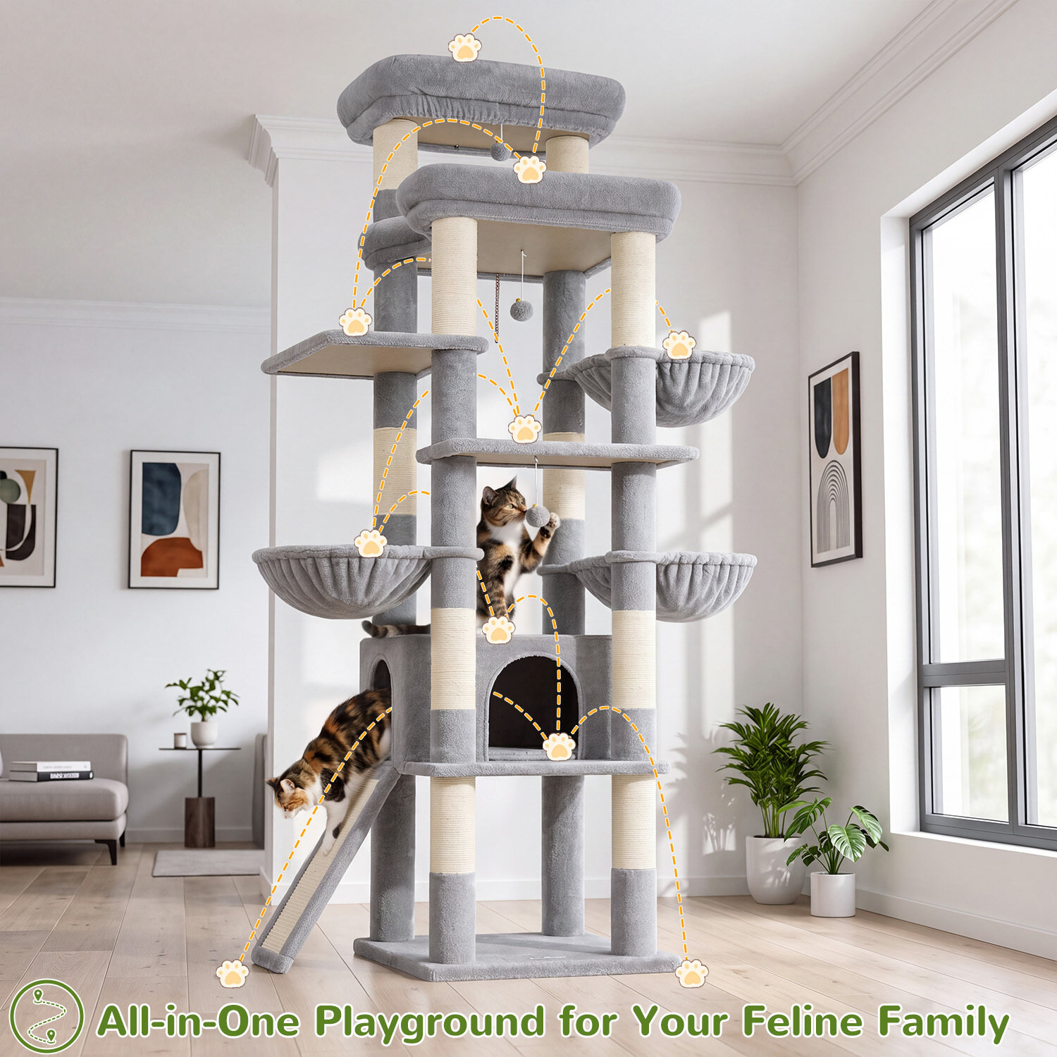 globlazer-s-series-s79c-arbre-chat-gris-clair-79-pouces-robuste image 4