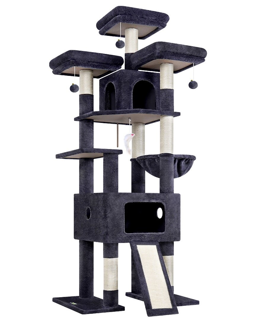 globlazer-f75-arbre-chat-gris-fonc-75-pouces-cachette image 2