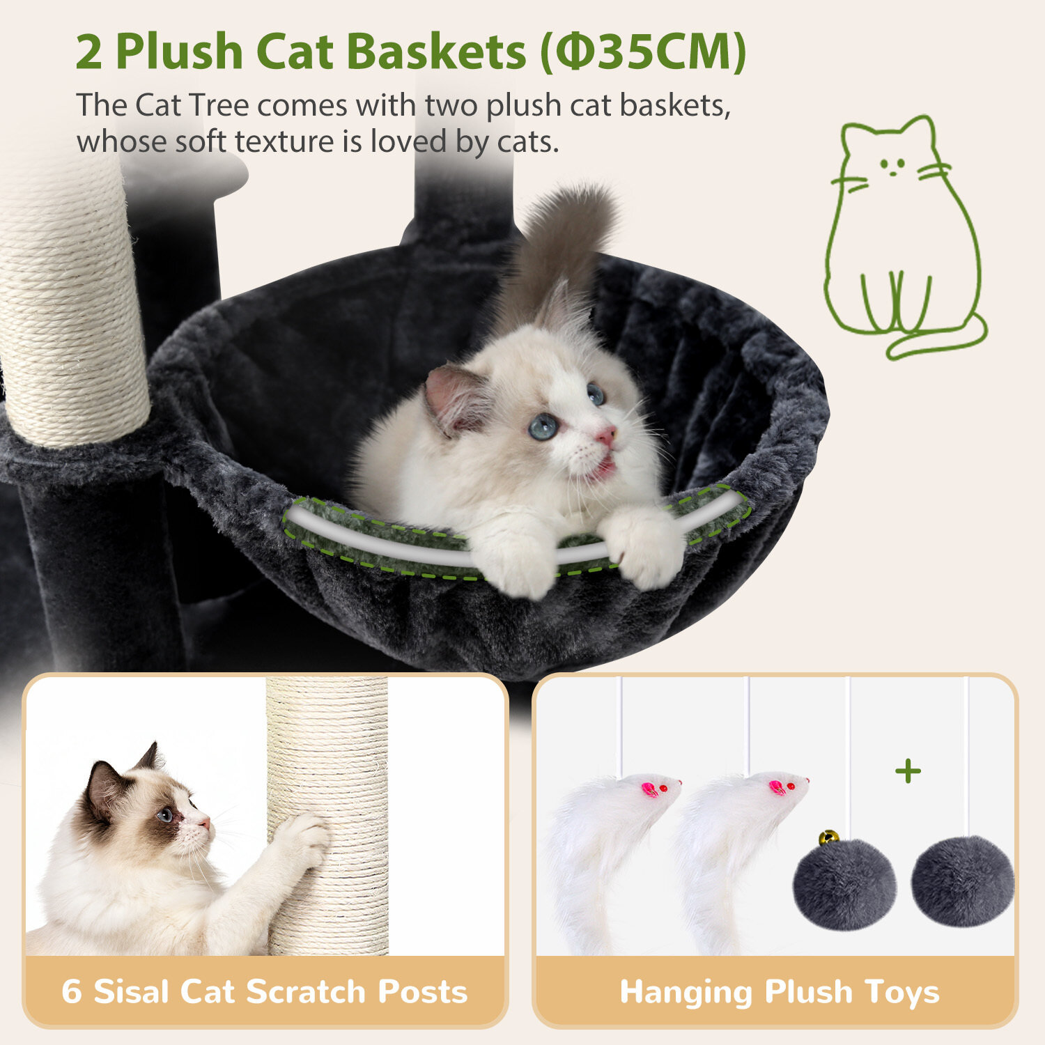 globlazer-s-series-s75-arbre-chat-gris-fonc-75-pouces image 6