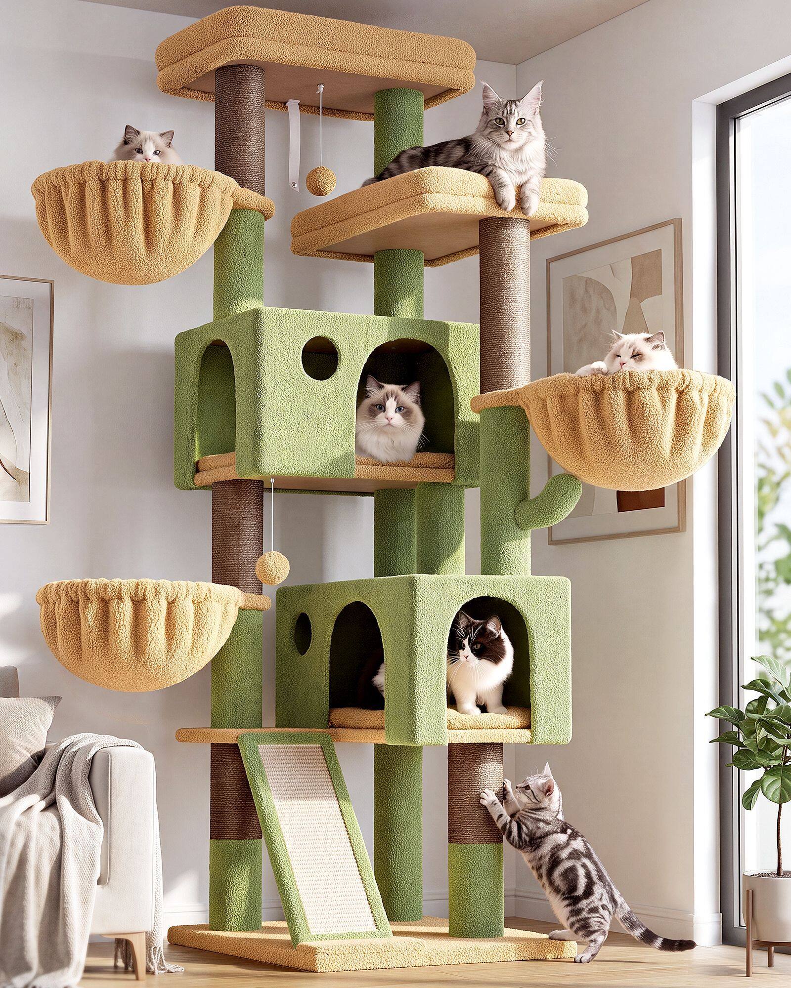 globlazer-f-series-f72g-arbre-chat-vert-cactus-183-cm image 1