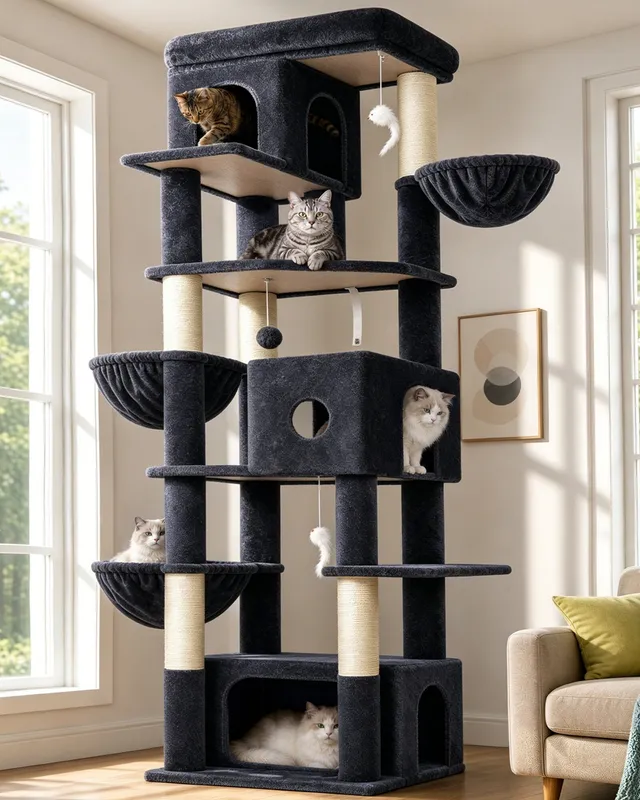 globlazer-f-series-f80f-arbre-chat-gris-fonc-203-cm image 1