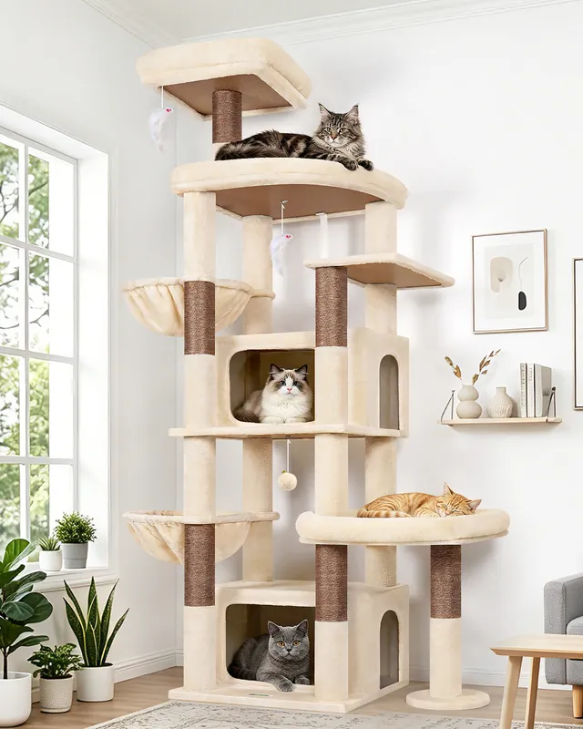 globlazer-s-series-s75-arbre-chat-beige-75-pouces-grand image 1