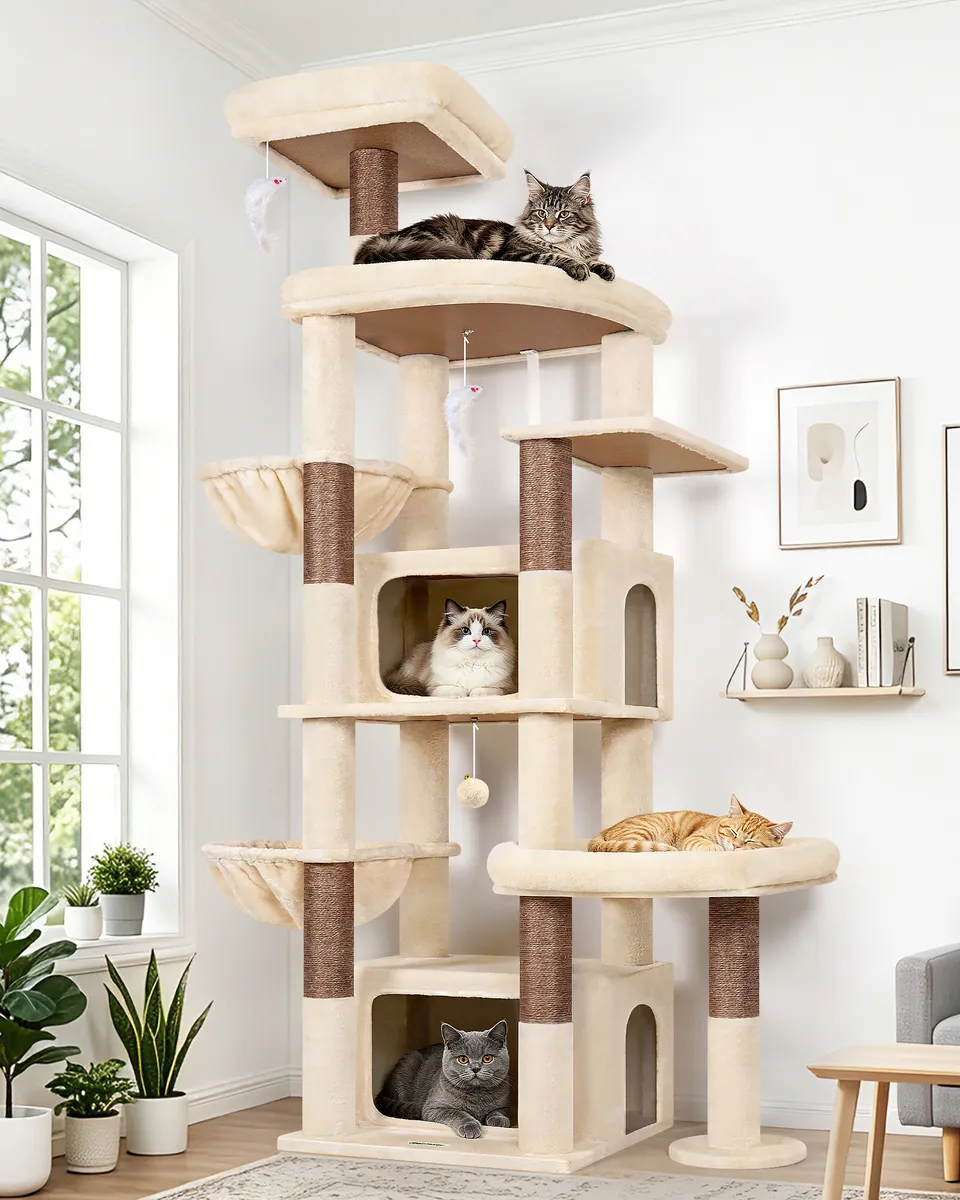 globlazer-s-series-s75-arbre-chat-beige-75-pouces-grand image 1