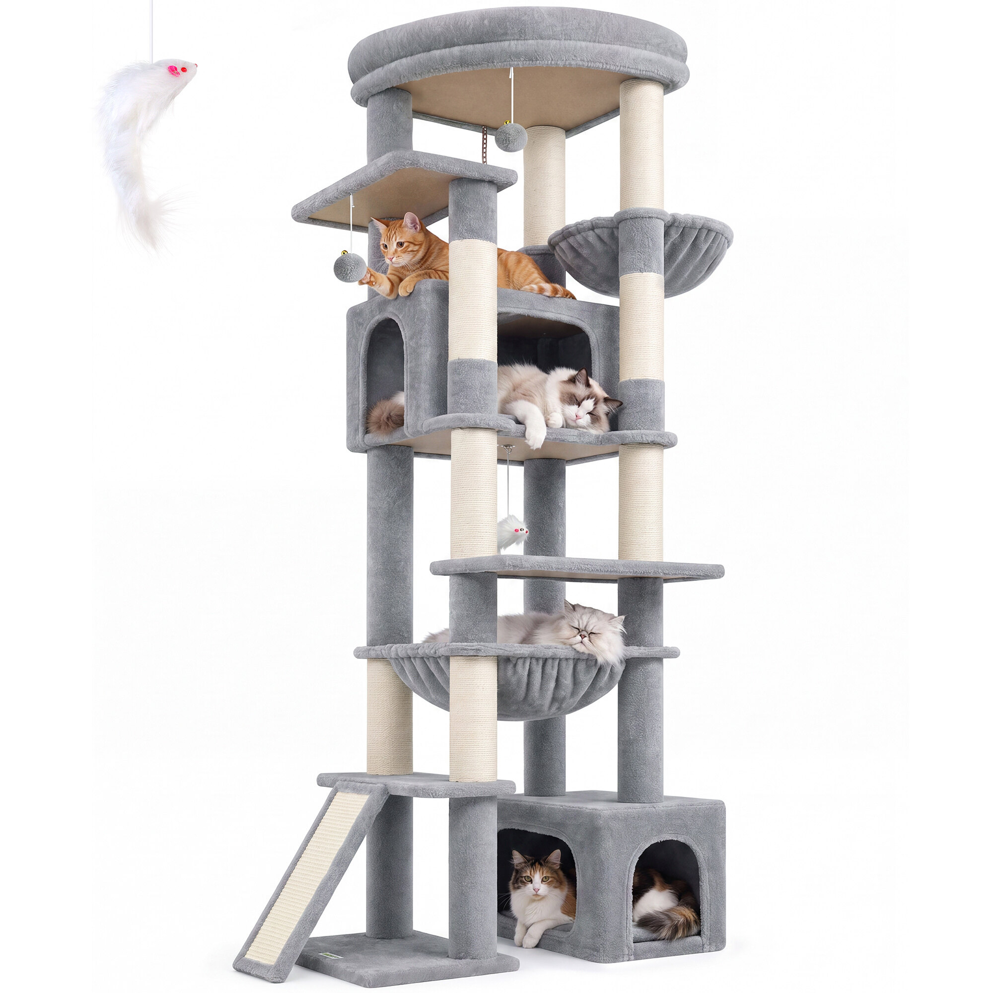 globlazer-f-series-f76e-arbre-chat-gris-clair-76-pouces image 2