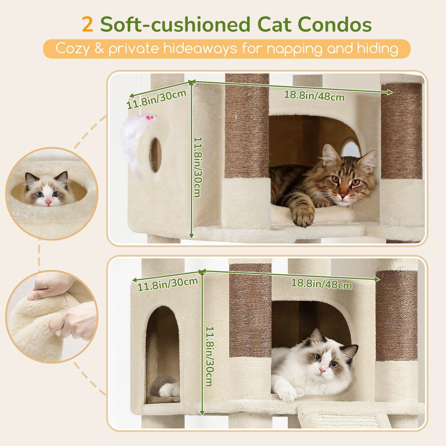 globlazer-s-series-s80c-arbre-chat-beige-80-pouces-grand image 4