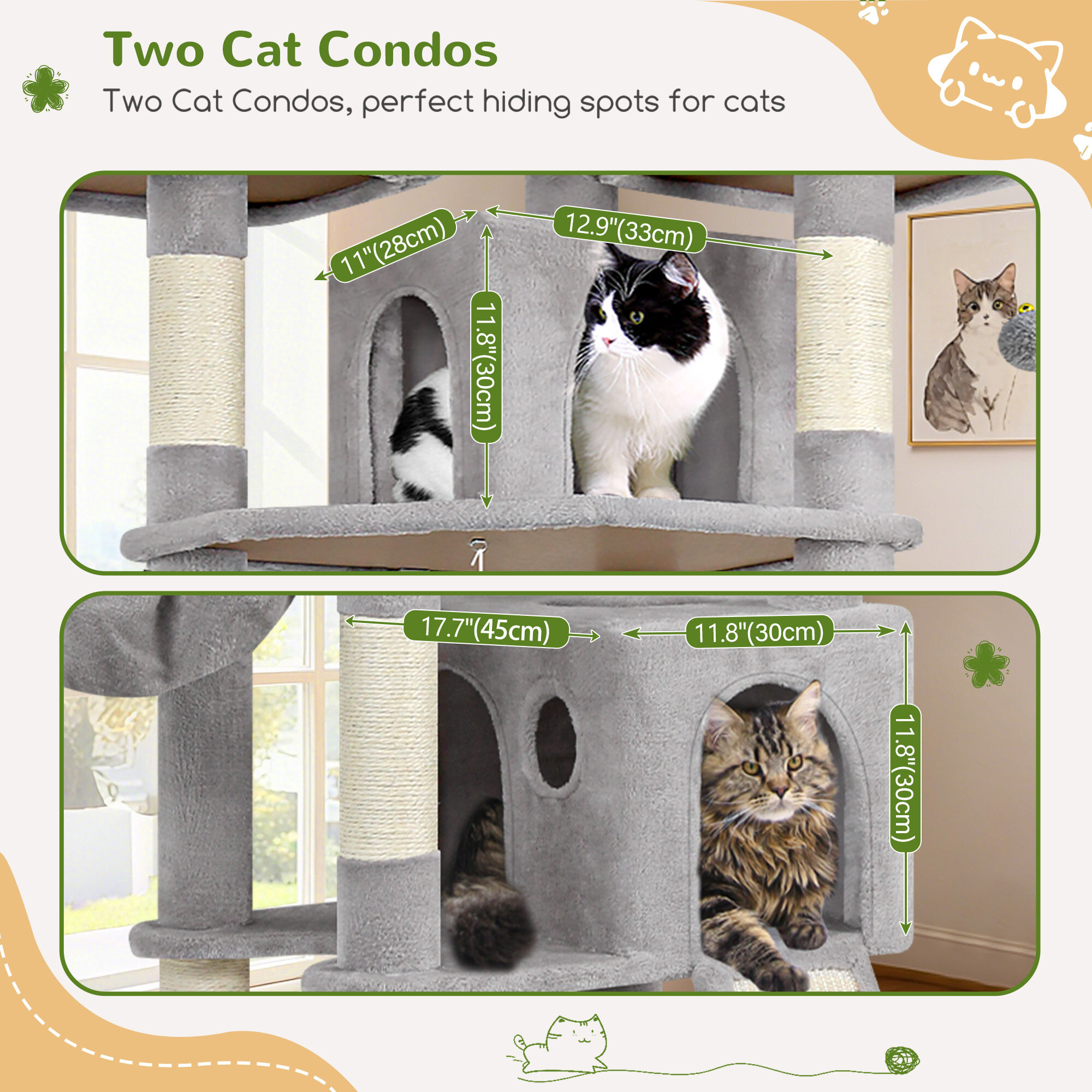 globlazer-f83d-arbre-chat-83-pouces-gris-clair-xxl image 4