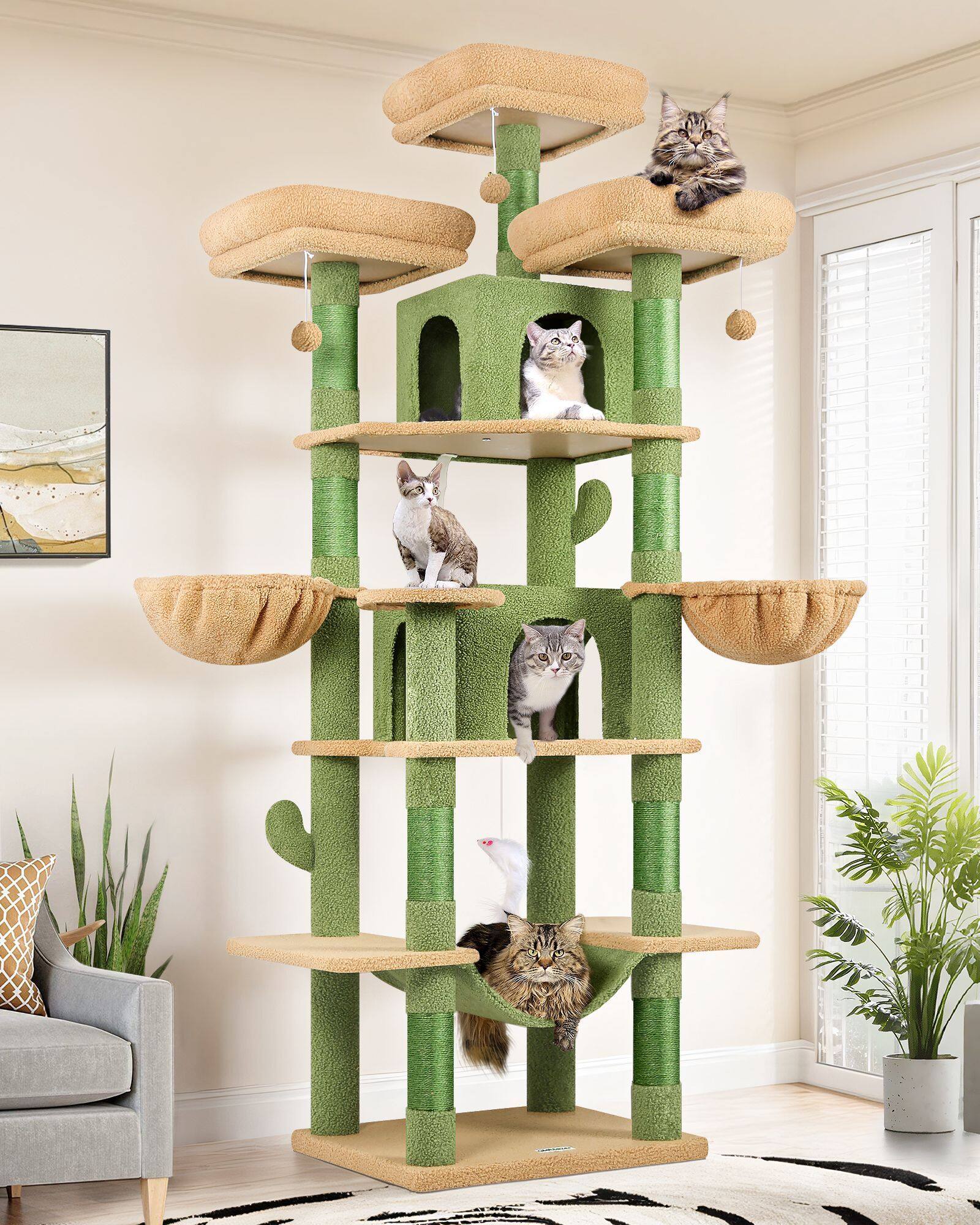 globlazer-f-series-f80-arbre-chat-vert-cactus-80-pouces-grand image 1