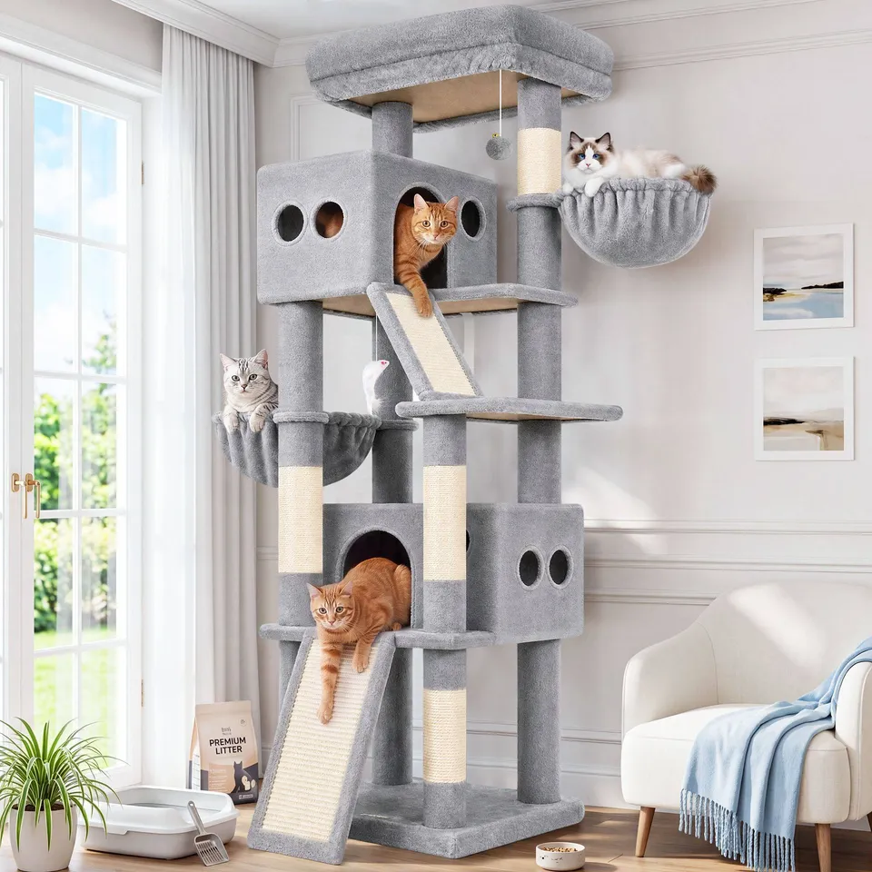 globlazer-s70g-arbre-chat-haut-gris-clair-178-cm image 1