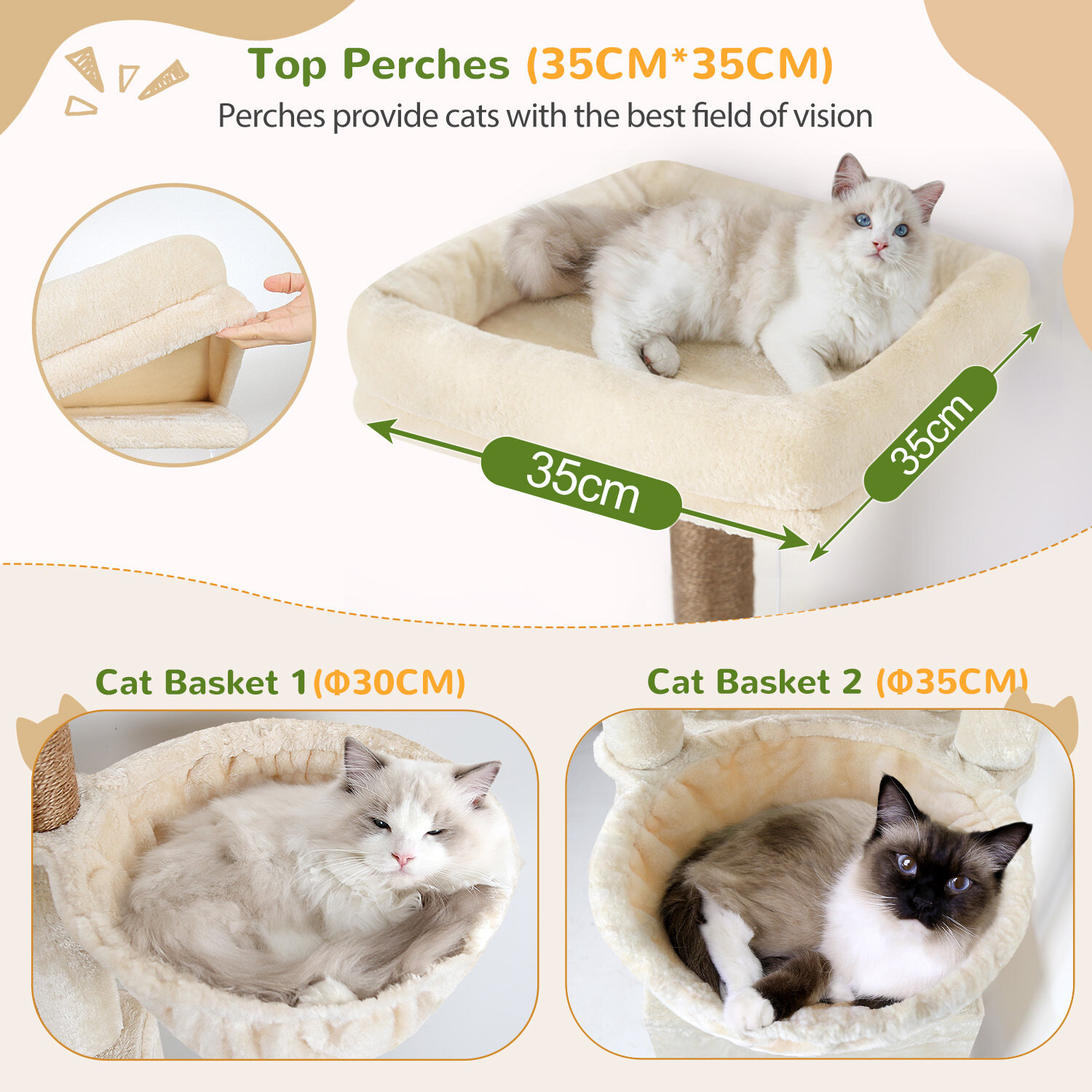 globlazer-f-series-f74f-arbre-chat-beige-74-pouces-stable image 5