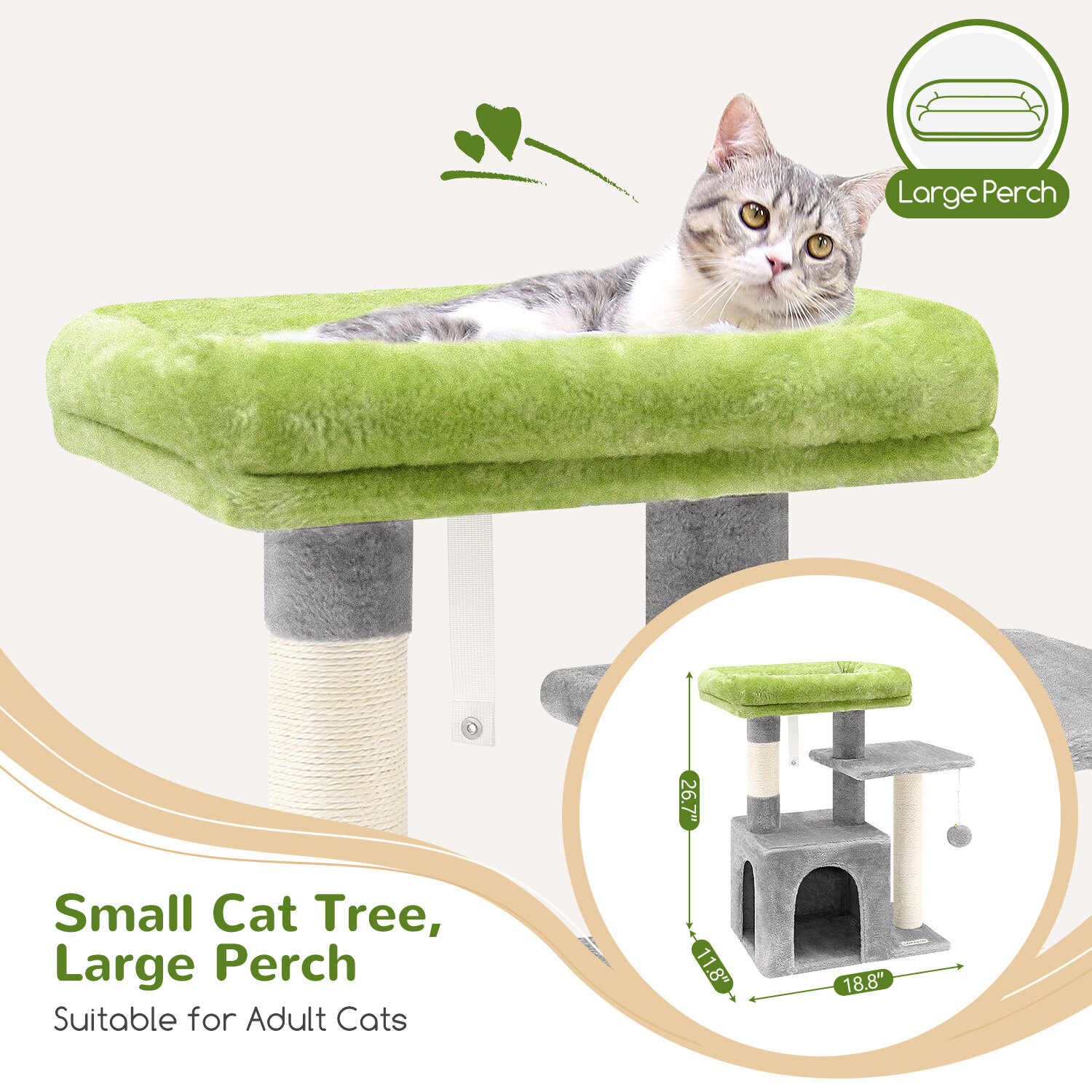 globlazer-f-series-f26-arbre-chat-gris-clair-26-pouces-petit image 4