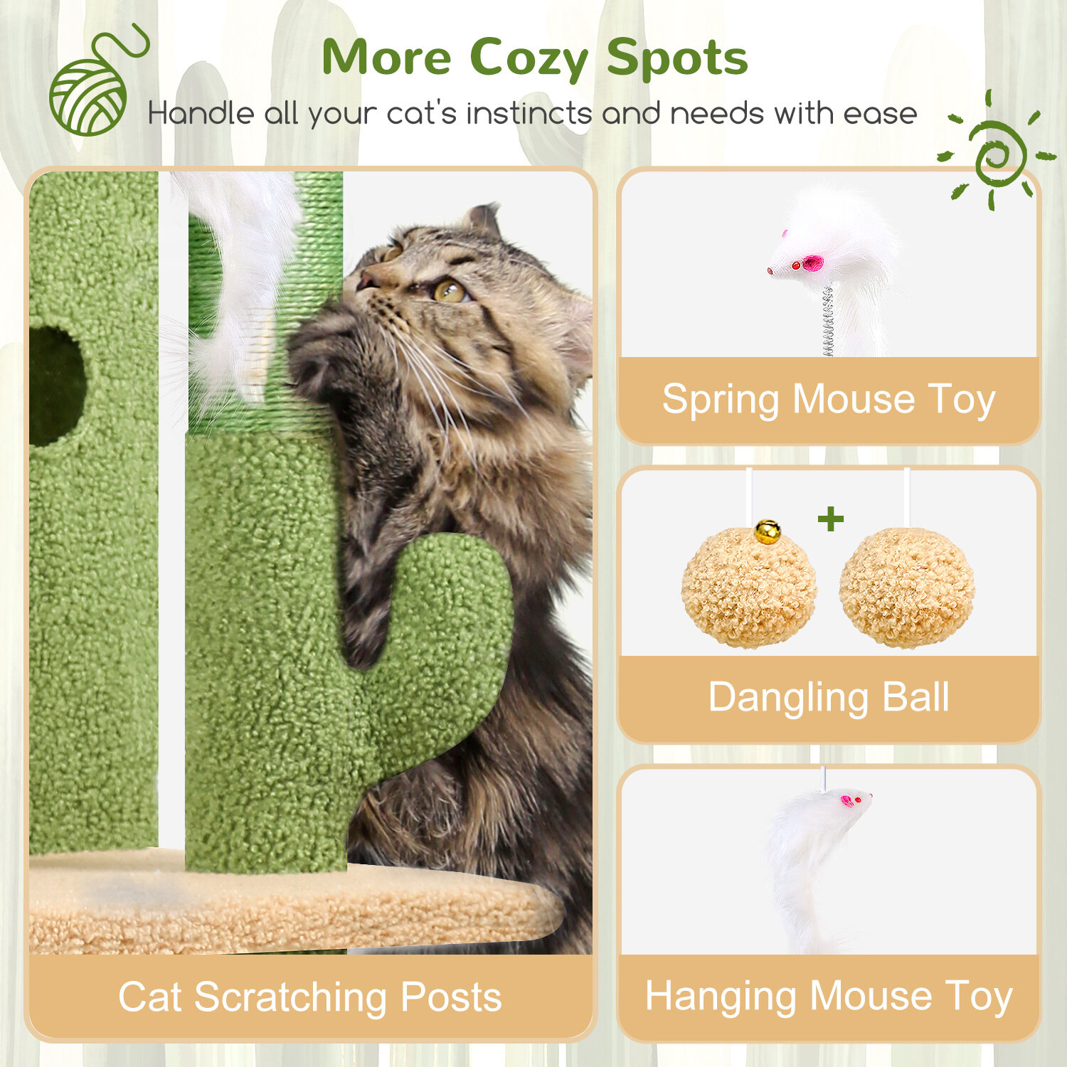 globlazer-f-series-fc50-arbre-chat-grand-chat-vert-127-cm image 6