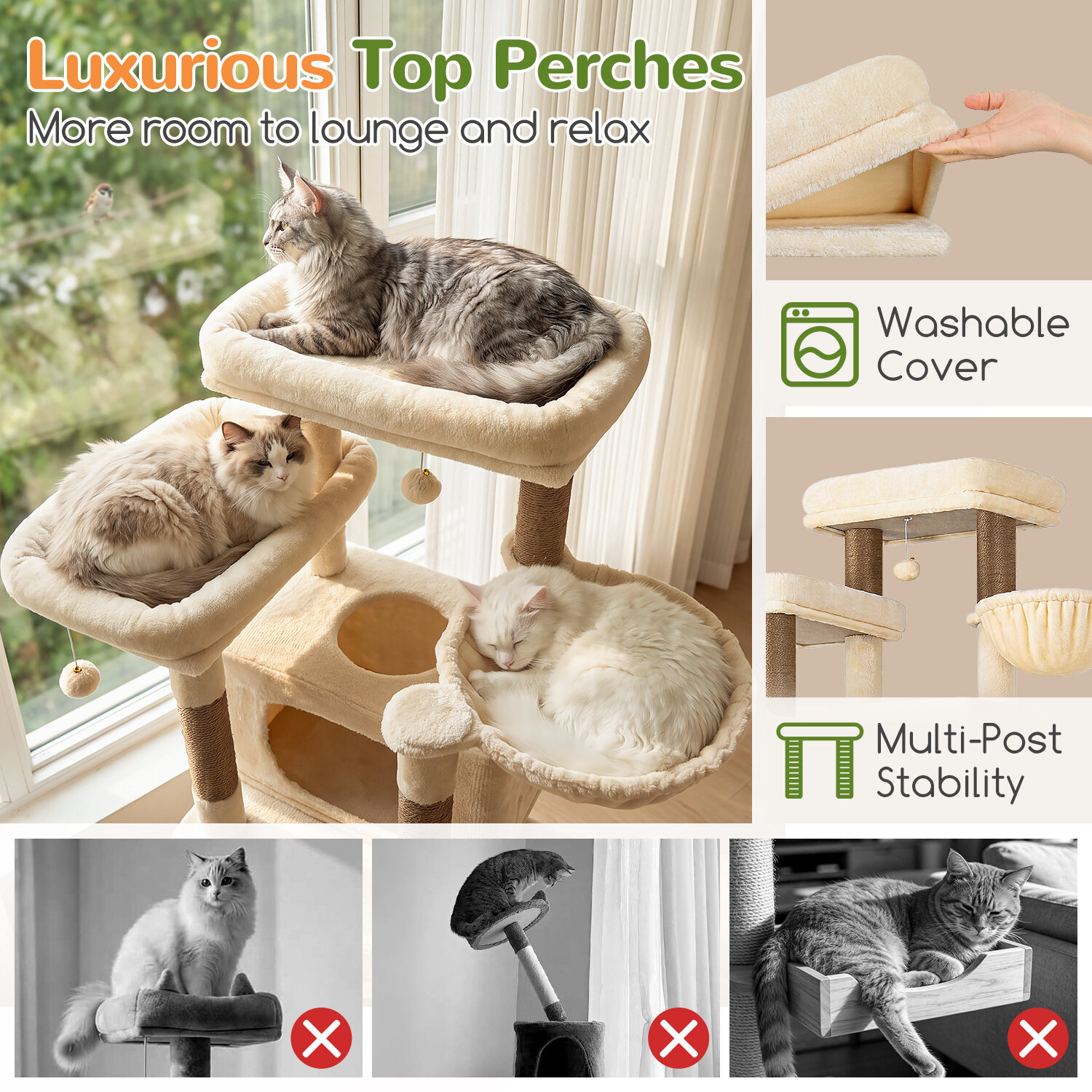 globlazer-f-series-f61b-arbre-chat-beige-155-cm-xl image 4
