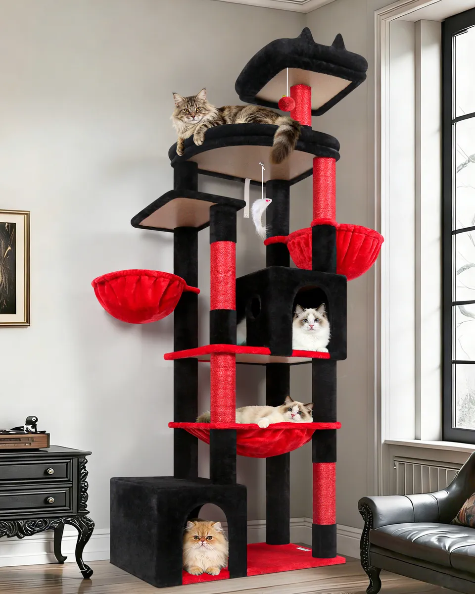 globlazer-s-series-s76b-arbre-chat-rouge-noir-76-pouces image 1