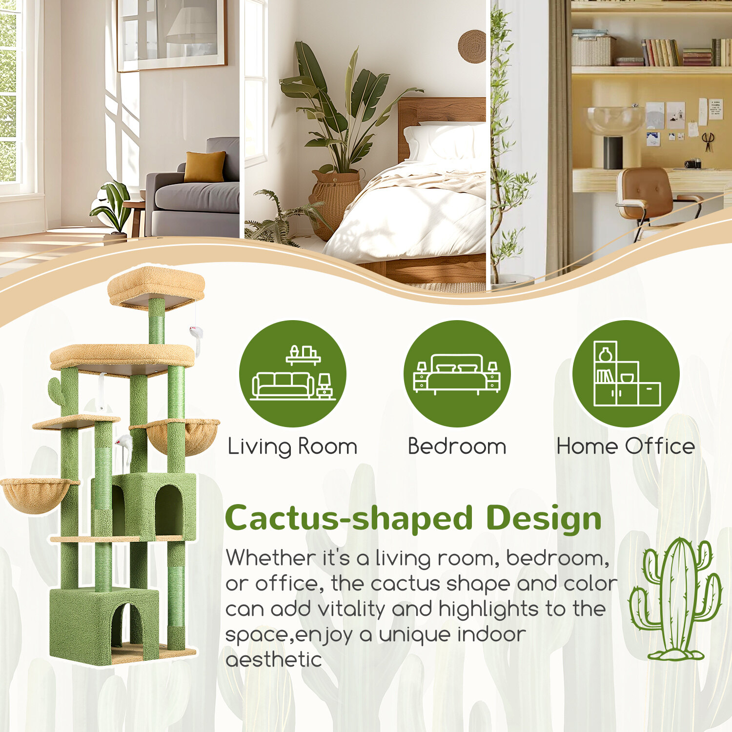 globlazer-s68-arbre-chat-68-pouces-vert-cactus-haut image 8