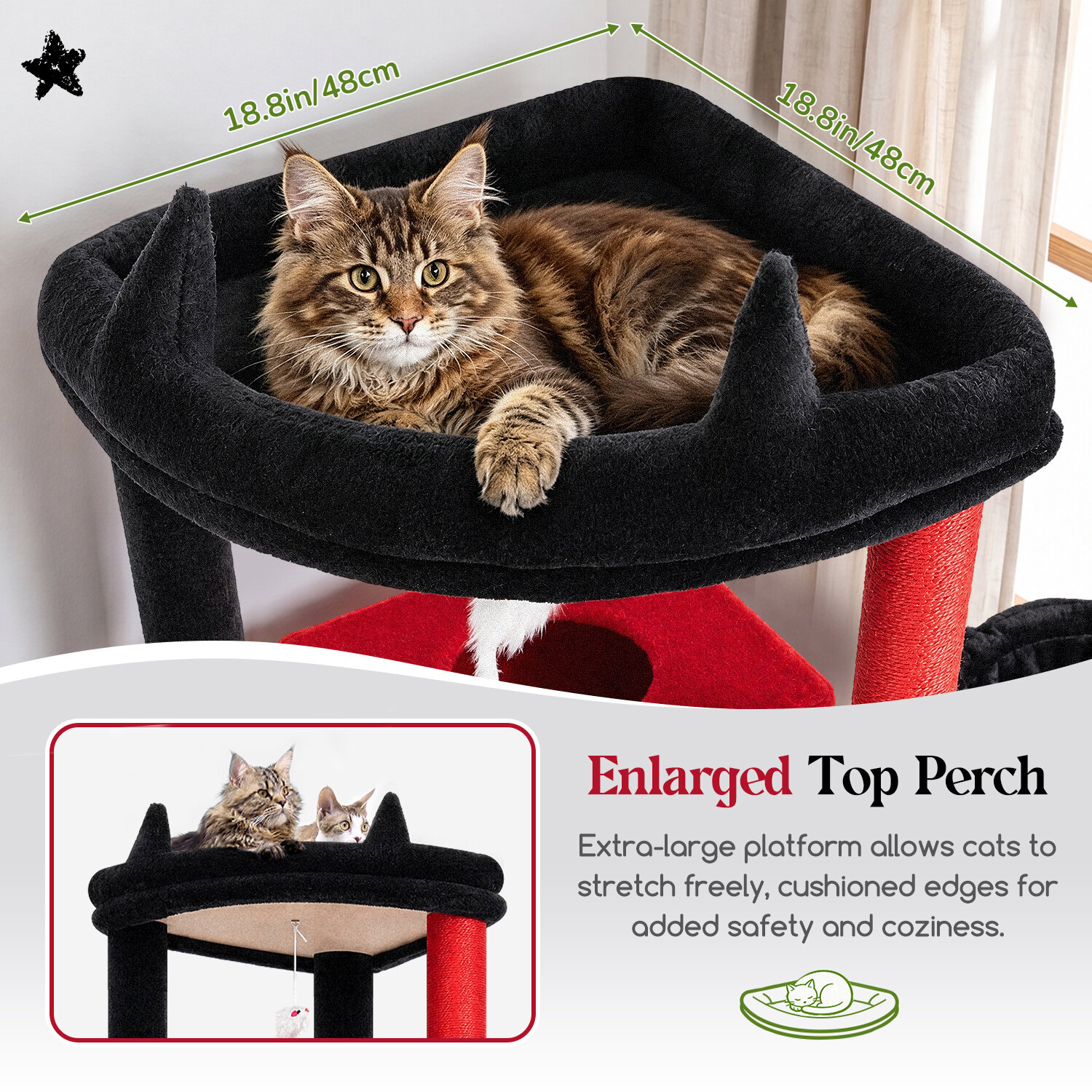 globlazer-s78g-arbre-chat-grand-rouge-noir-198-cm image 3