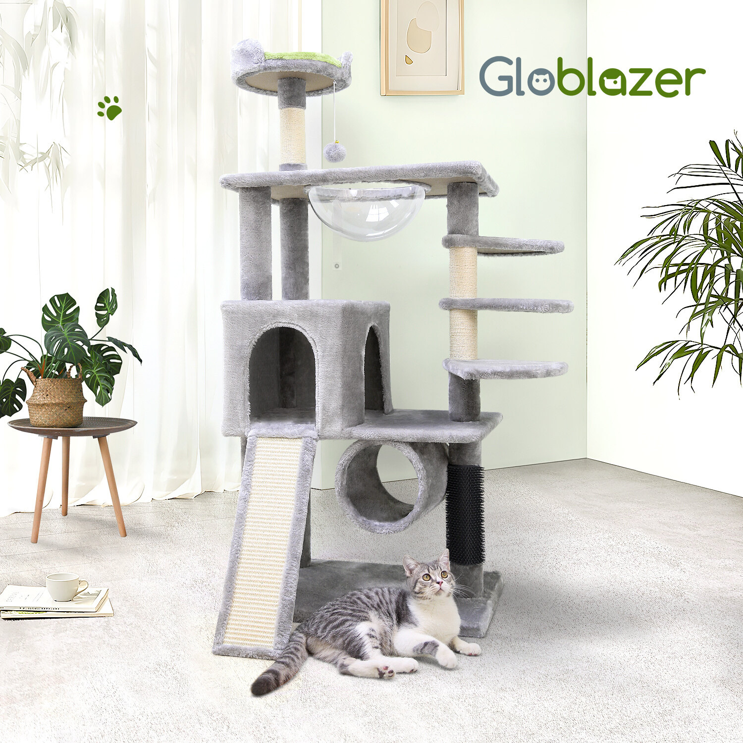 globlazer-f57-arbre-chat-gris-clair-57-pouces-niche image 1