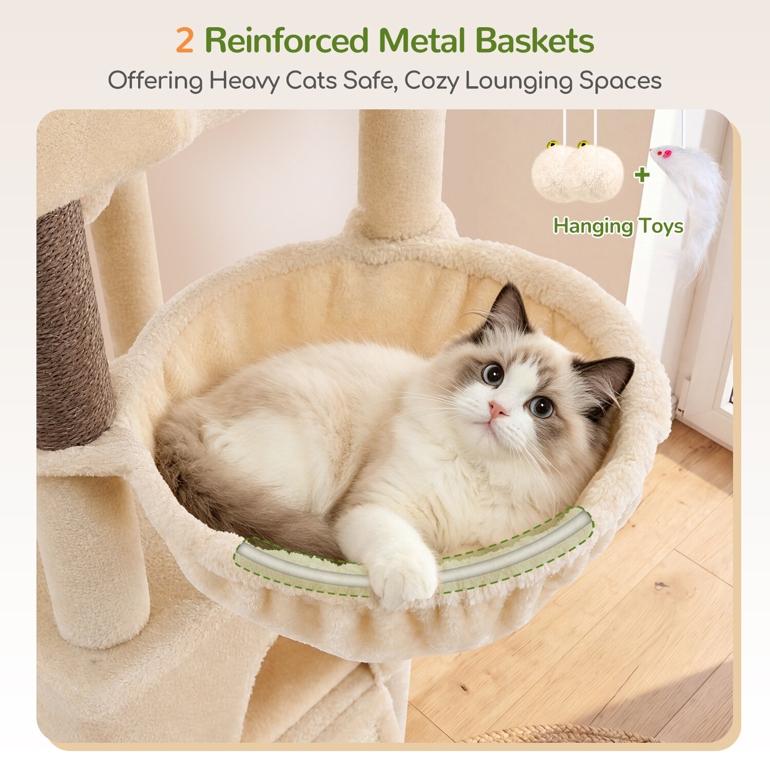 globlazer-f84g-arbre-chat-beige-84-pouces-grande-tour image 5