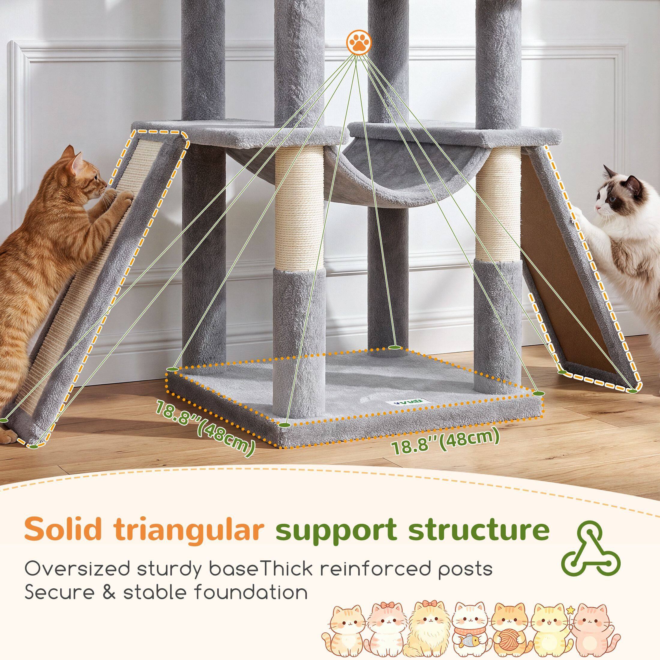 globlazer-f-series-f75-arbre-chat-gris-clair-75-pouces image 6