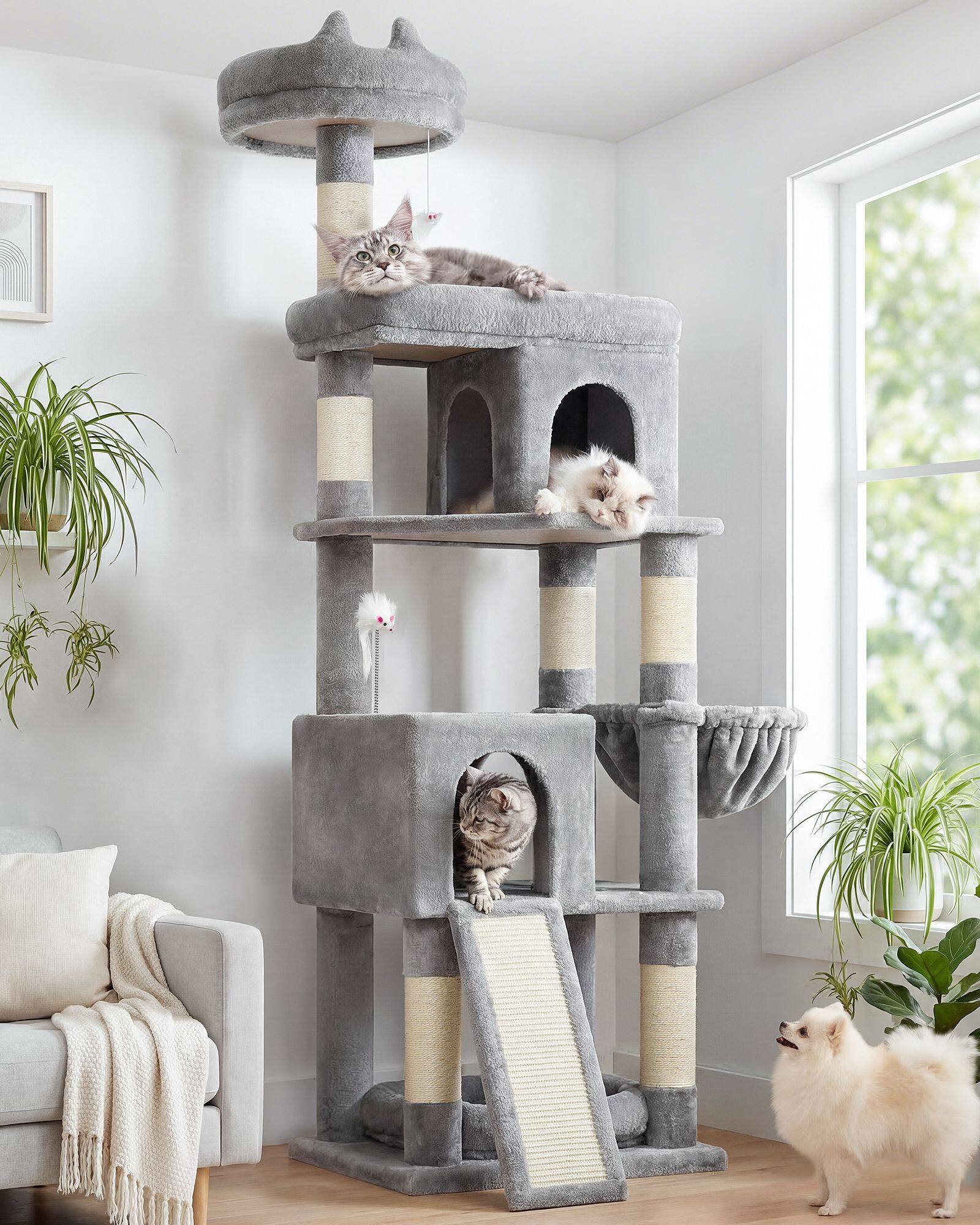 globlazer-s-series-s72-arbre-chat-gris-clair-72-pouces-robuste image 1