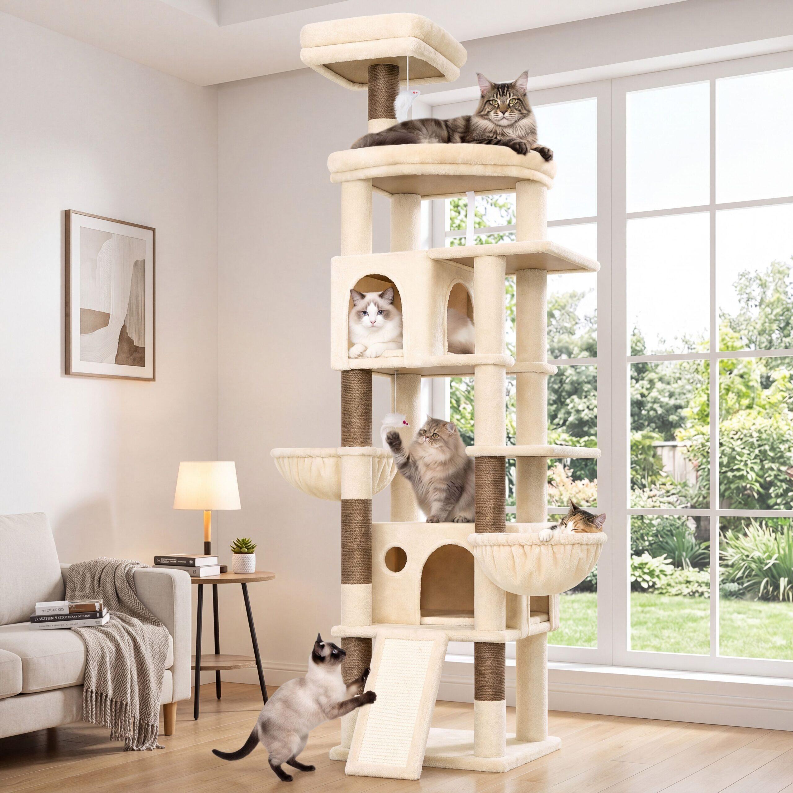globlazer-f-series-f81h-arbre-chat-beige-81-pouces-grand image 1