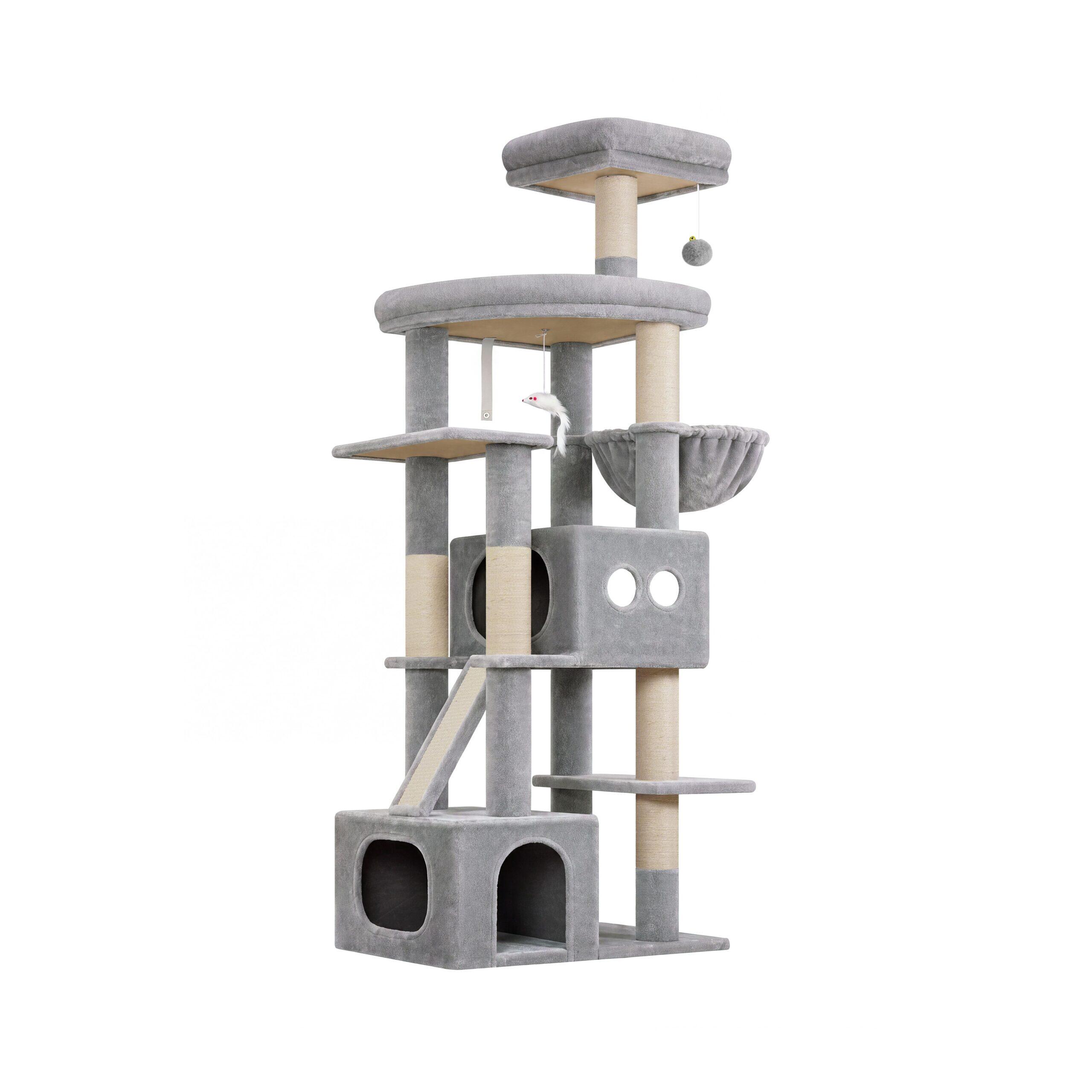 globlazer-f74-arbre-chat-74-pouces-gris-clair-robuste image 2