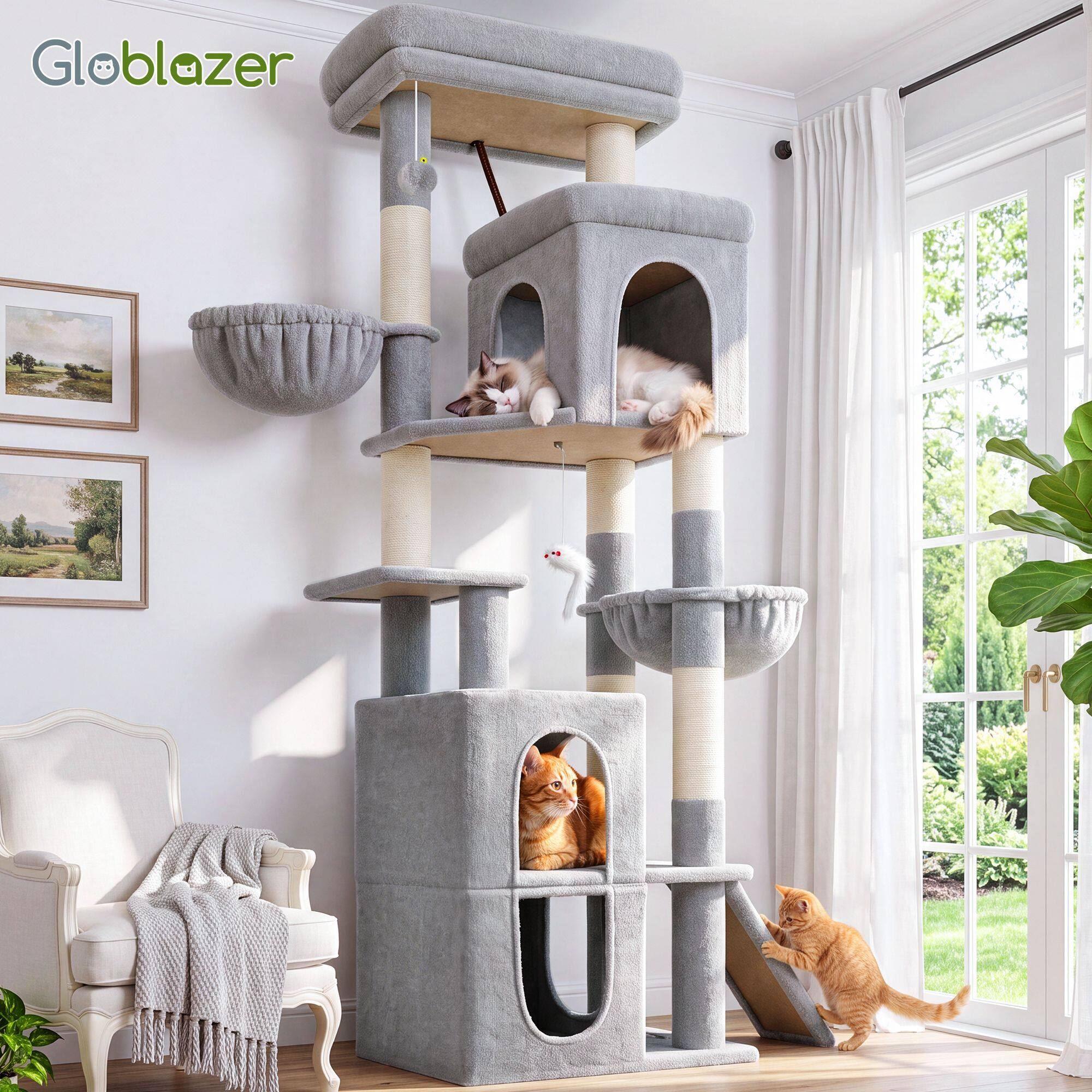 globlazer-f70f-arbre-chat-70-pouces-gris-clair-grand image 5