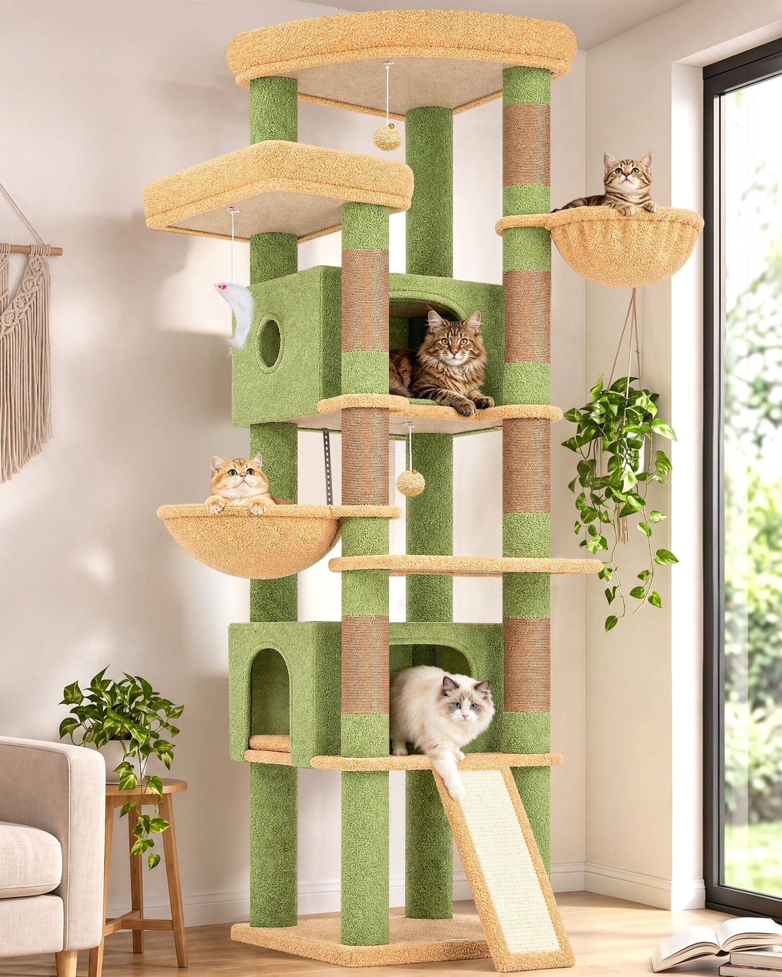 globlazer-s-series-s80c-arbre-chat-vert-cactus-80-pouces image 1