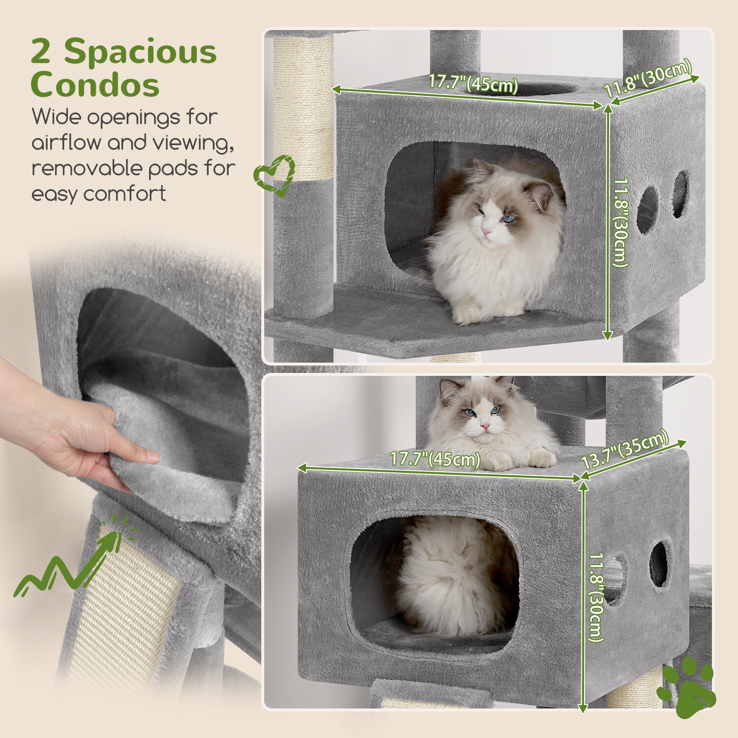 globlazer-s-series-s83g-arbre-chat-gris-clair-83-pouces-robuste image 3