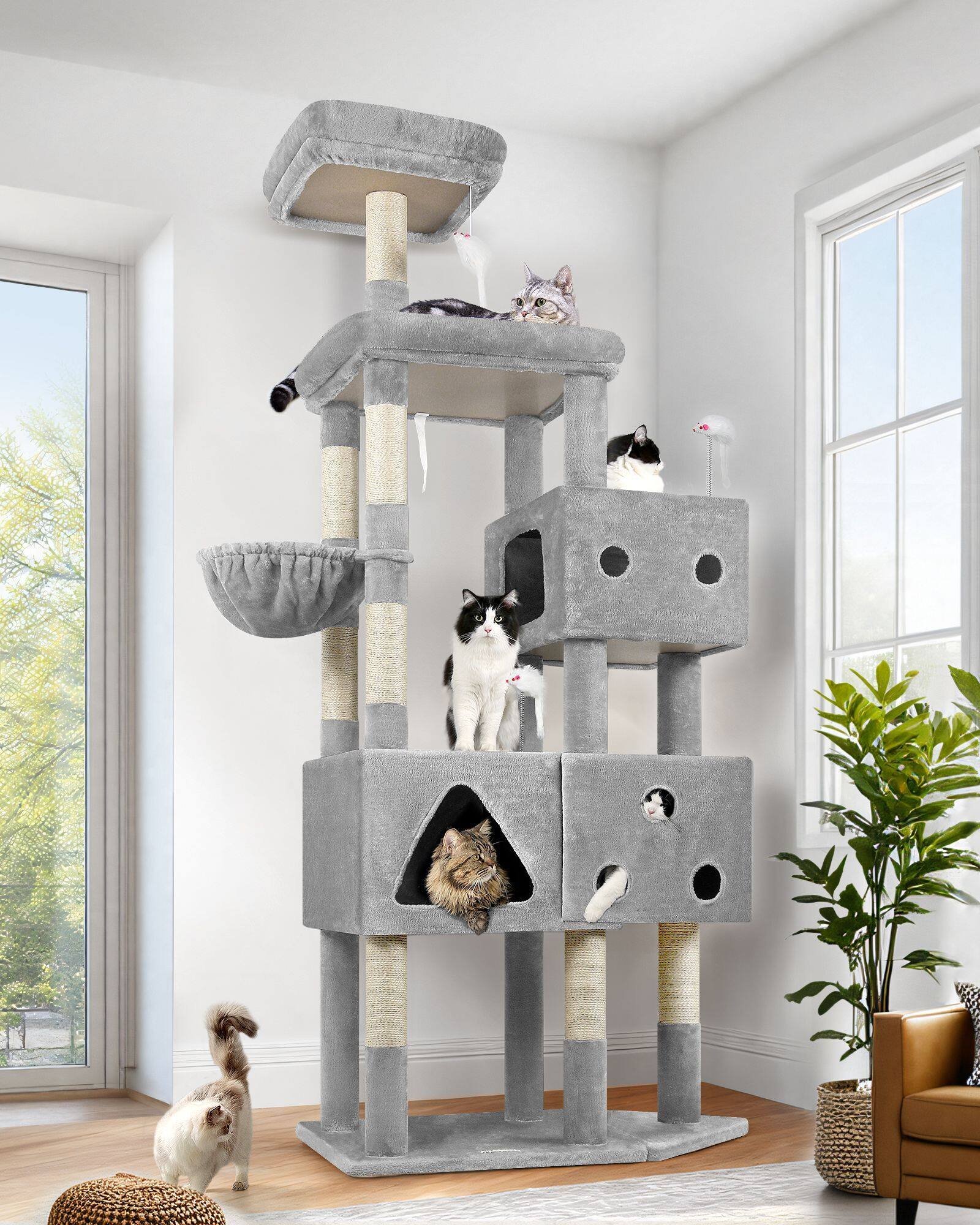 globlazer-f-series-f81-arbre-chat-grand-chat-gris-206-cm image 3