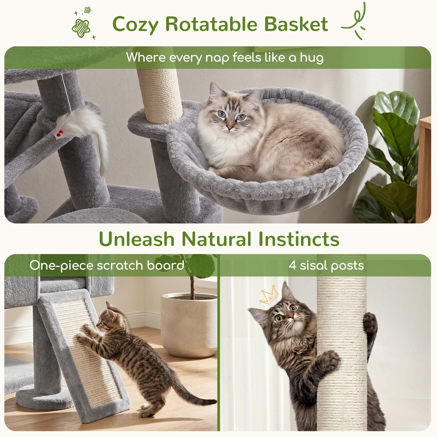 globlazer-s51-arbre-chat-gris-clair-130-cm-stable image 6