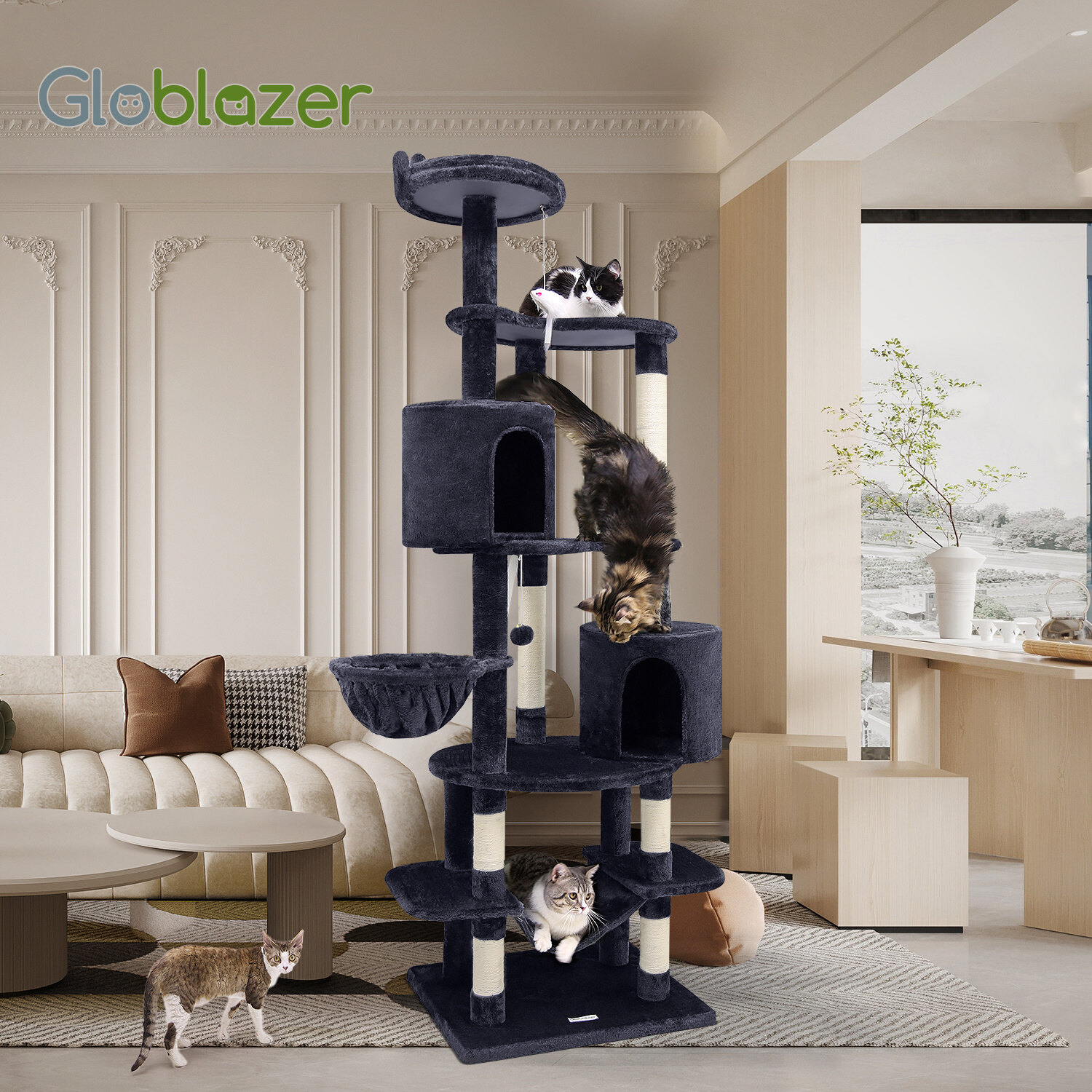 globlazer-c-series-c81-arbre-chat-gris-fonc-206-cm image 3