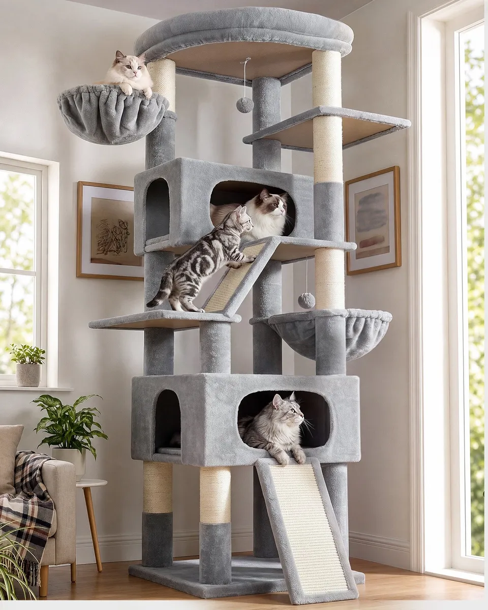 globlazer-s80h-arbre-chat-gris-clair-203-cm image 1