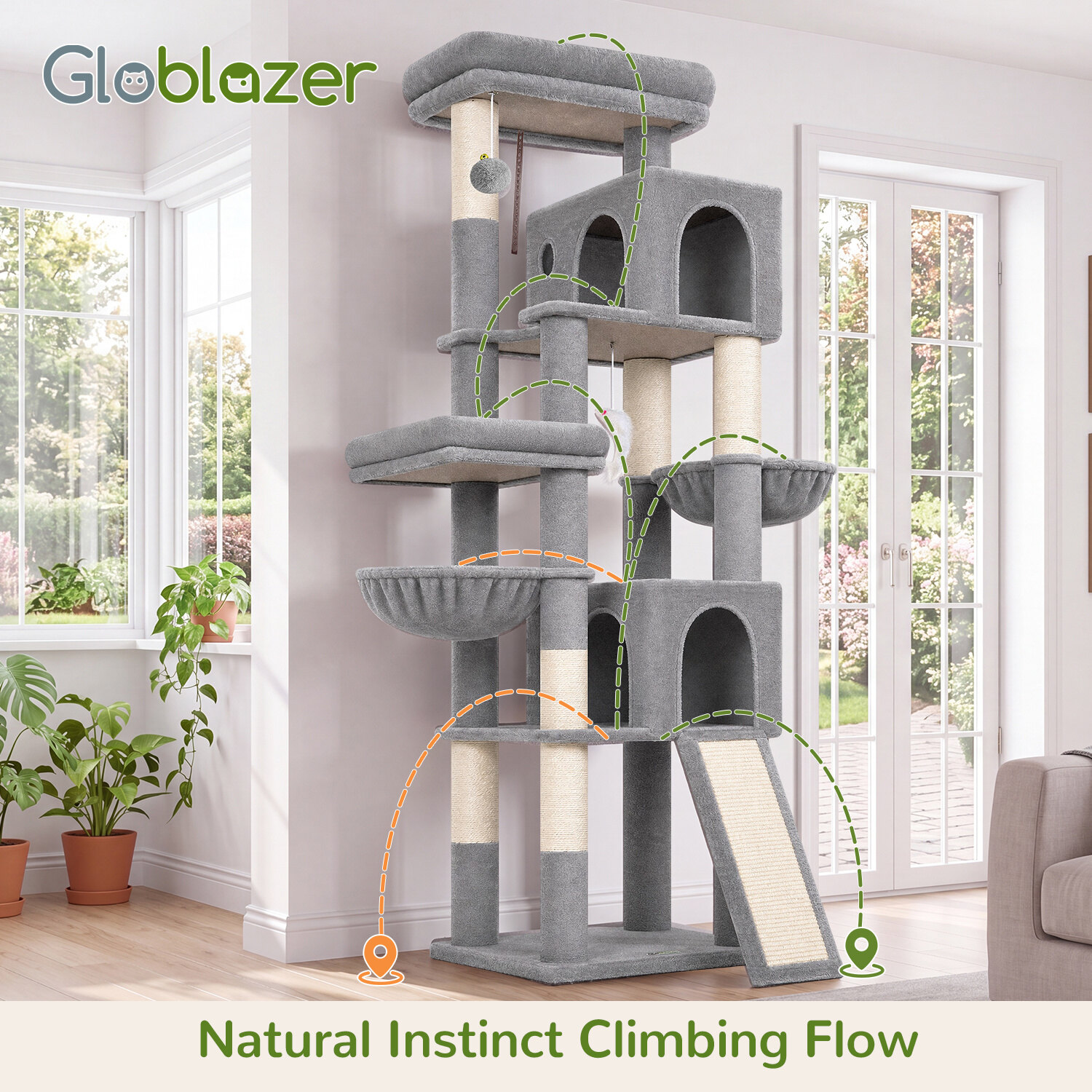 globlazer-f72h-arbre-chat-72-pouces-gris-clair-haut image 8