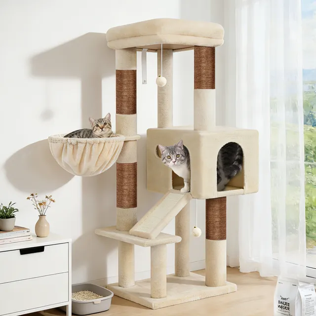 globlazer-s-series-s50-arbre-chat-beige-127-cm-grand-chat image 1