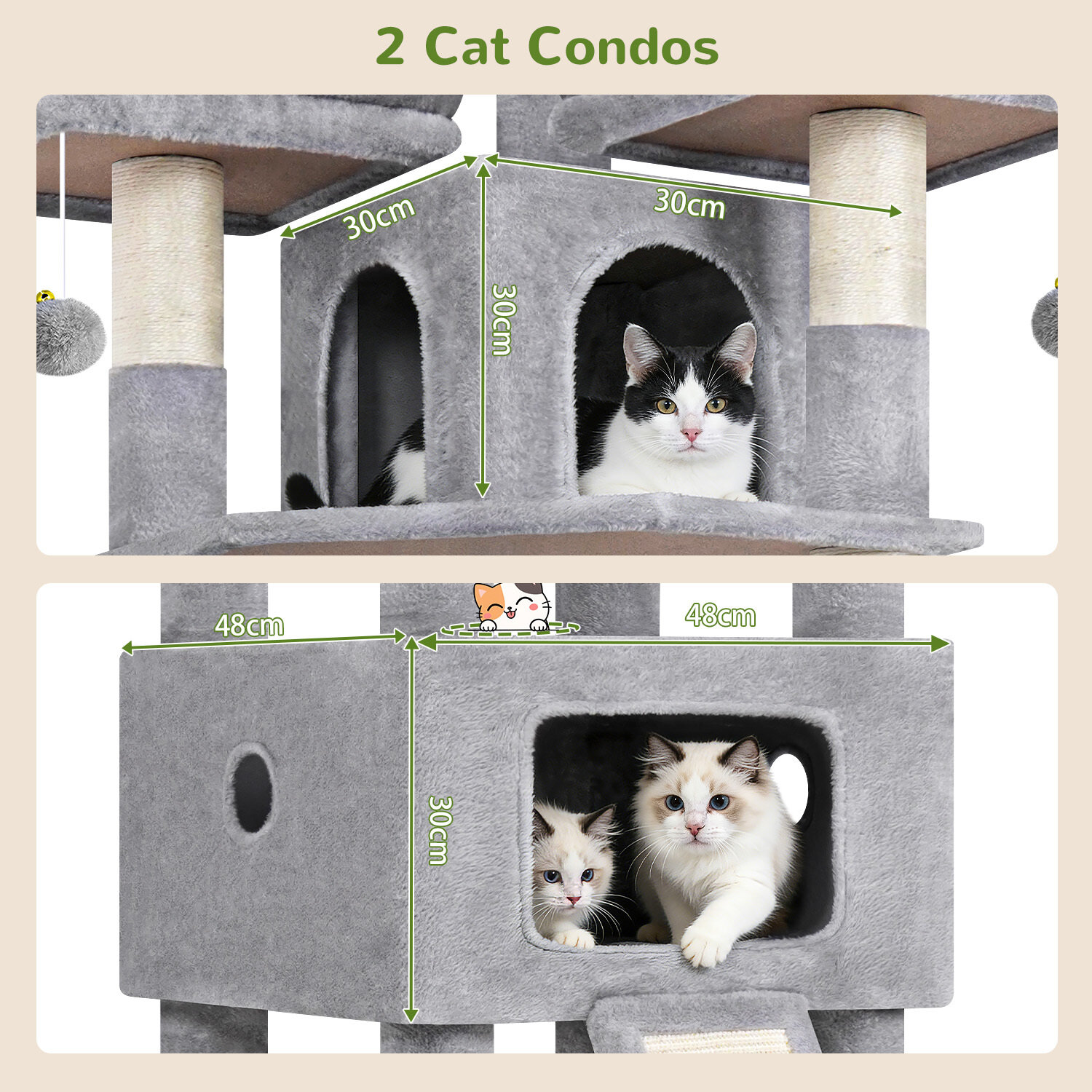 globlazer-f75-arbre-chat-75-pouces-gris-clair-grand image 4