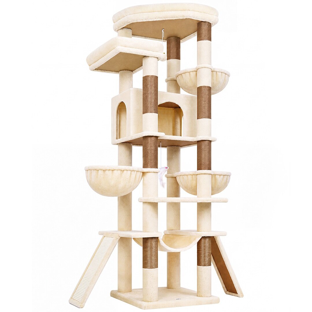 globlazer-arbre-chat-191-cm-gris-clair-condo-griffoir image 2