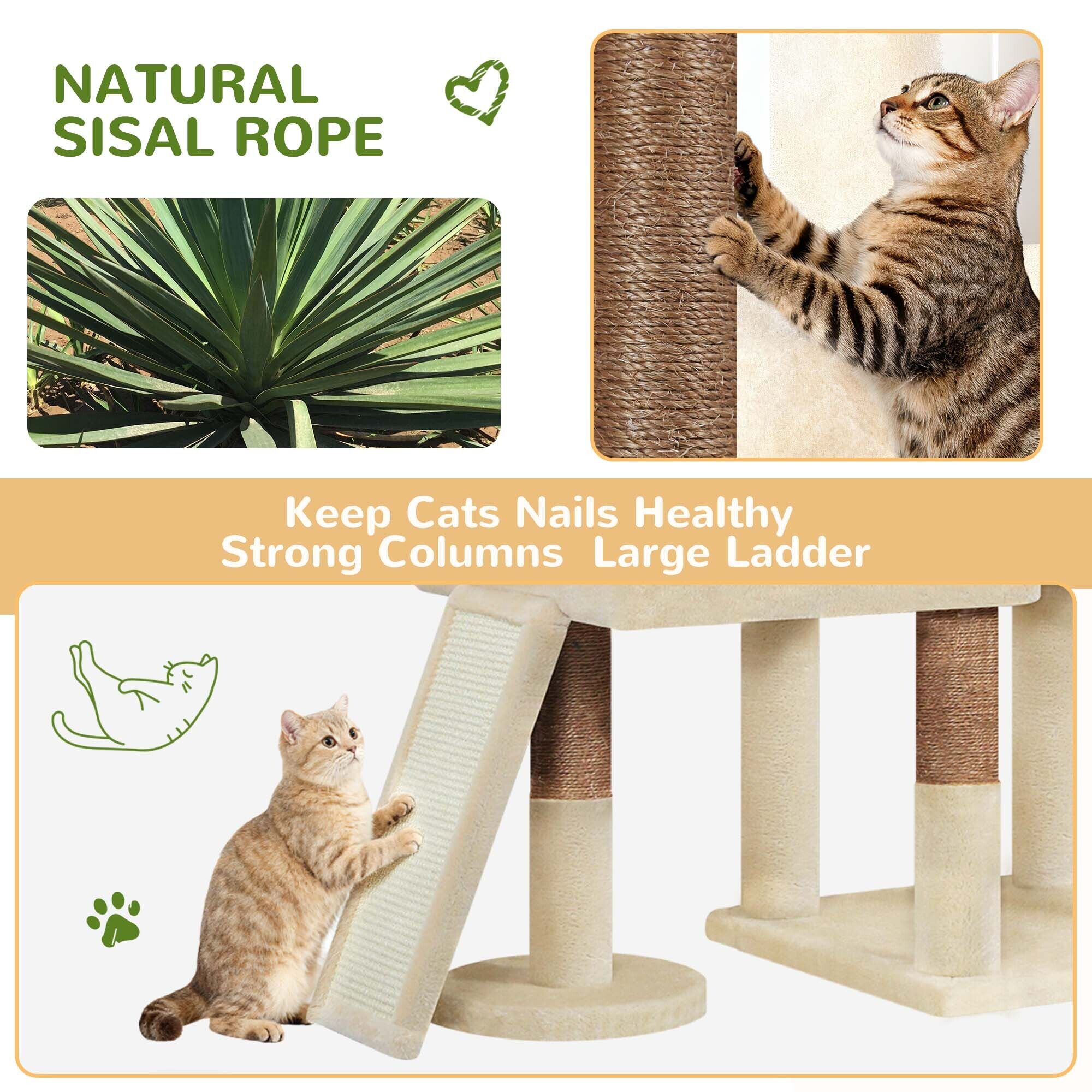 globlazer-f81d-arbre-chat-beige-206-cm-grand image 3