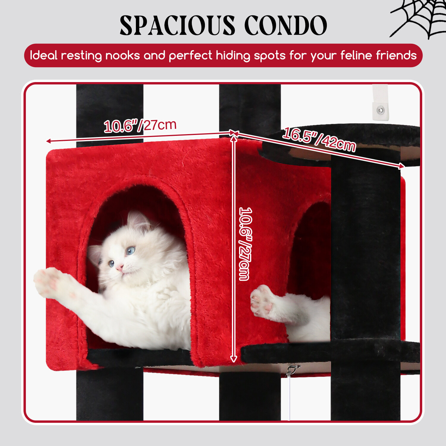 globlazer-s65-arbre-chat-65-pouces-rouge-noir image 4