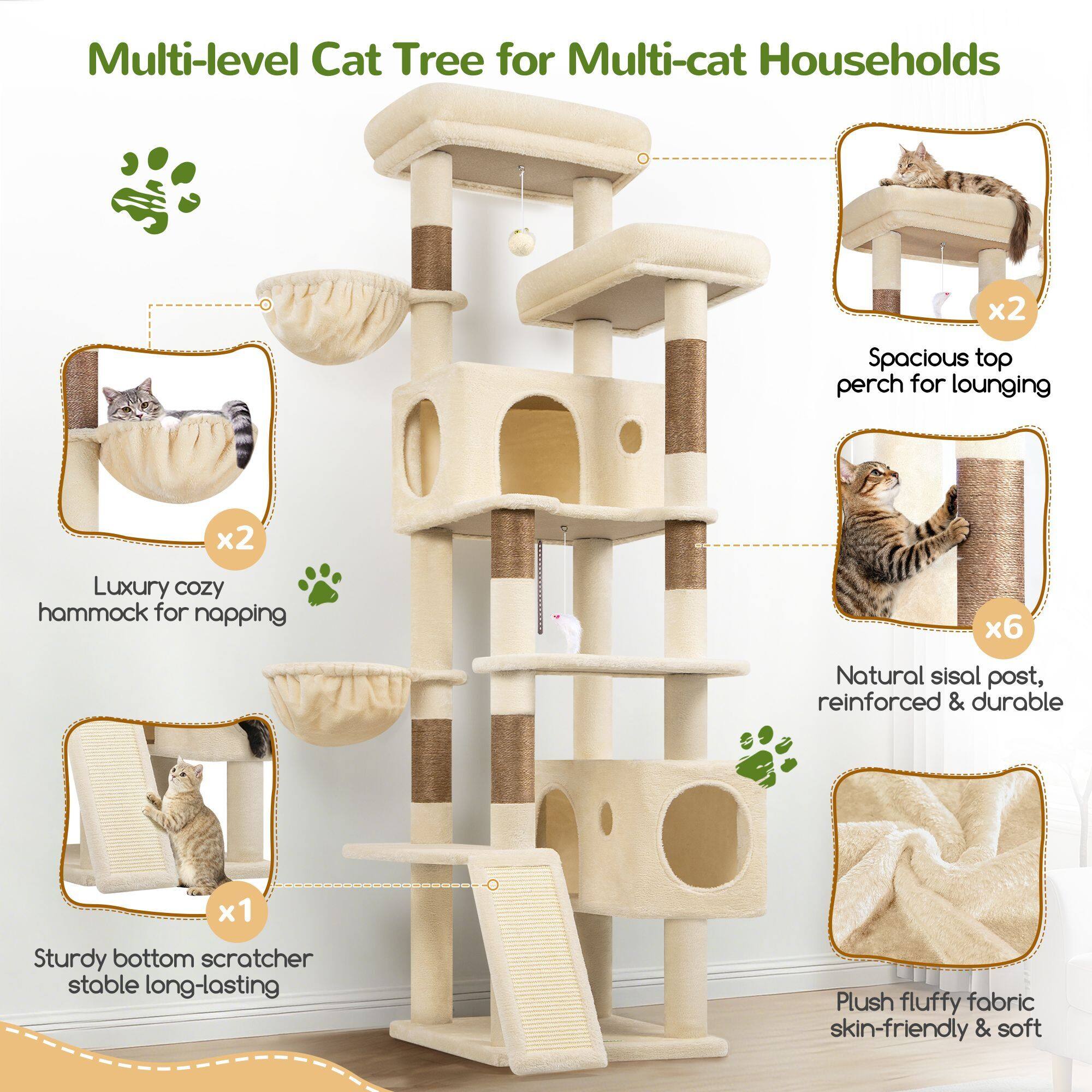 globlazer-s-series-s77c-arbre-chat-beige-77-pouces-grand image 5