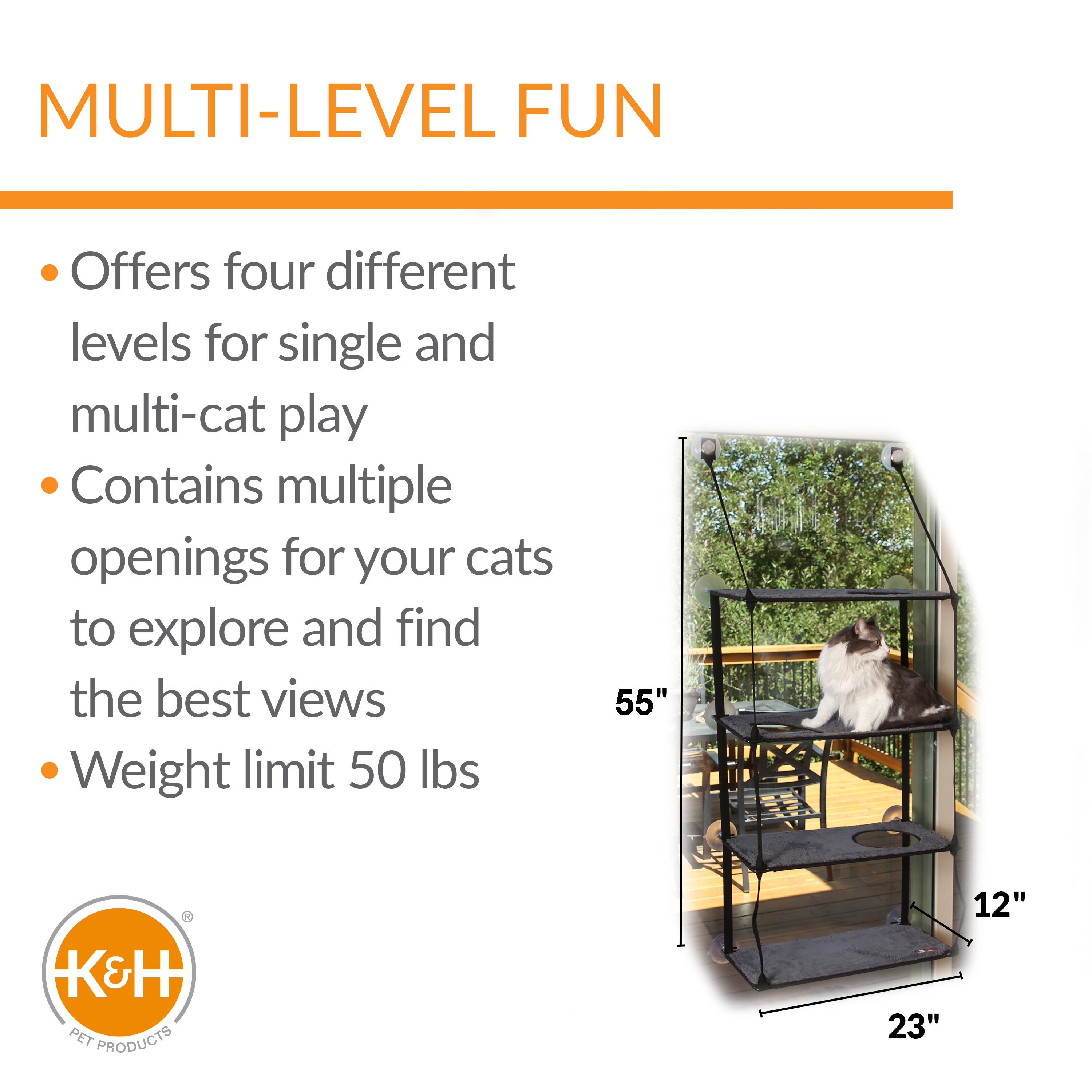 k-h-kitty-sills-quad-stack-perchoir-fen-tre-chat-4-niveaux image 2