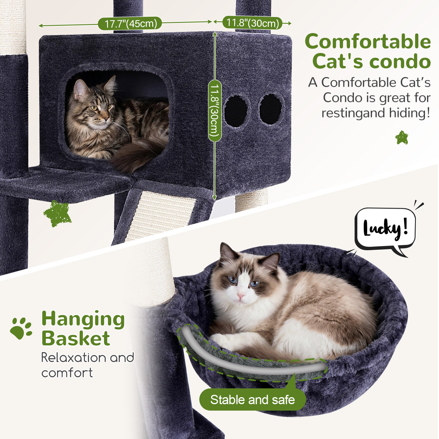 globlazer-s-series-s83f-arbre-chat-gris-fonc-83-pouces-xxl image 5