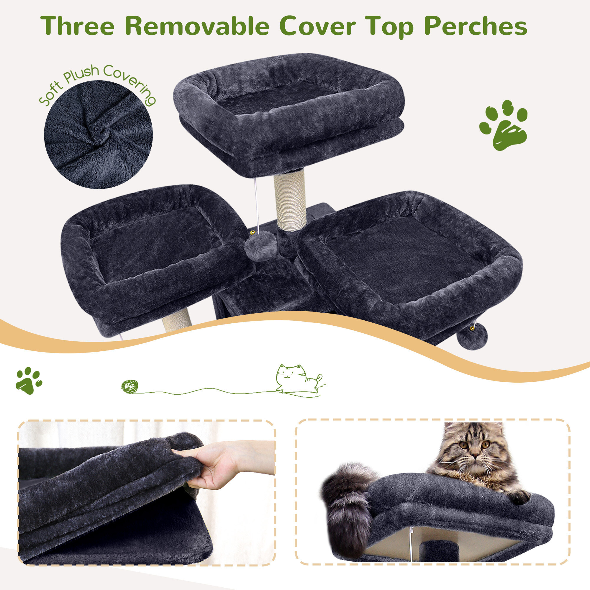 globlazer-f-series-f83d-arbre-chat-gris-fonc-83-pouces image 3