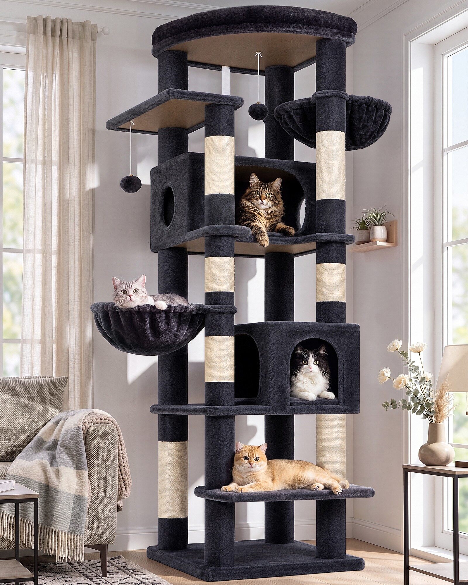 globlazer-s74-arbre-chat-haut-gris-fonc-188-cm image 1