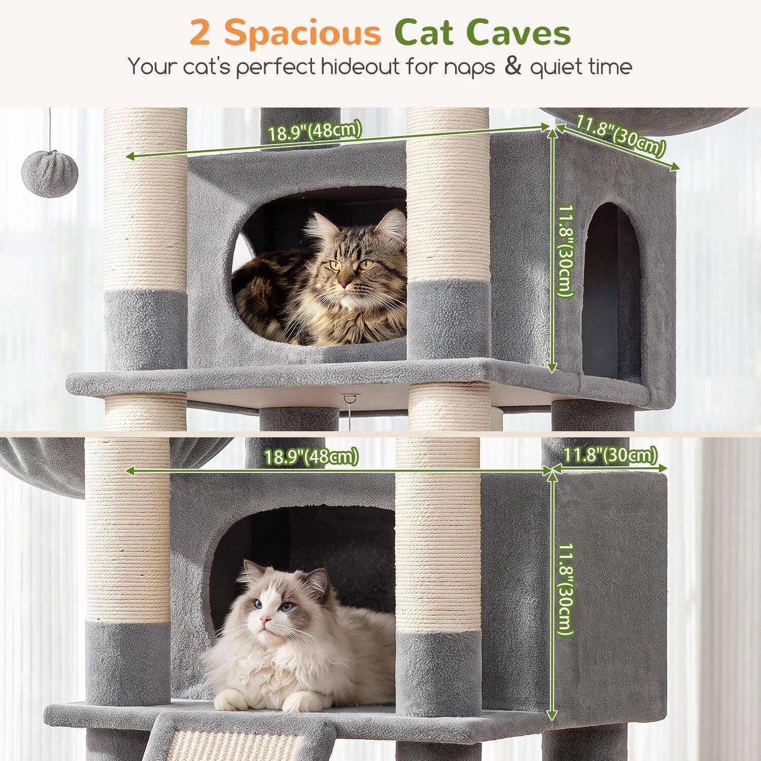 globlazer-f-series-f75g-arbre-chat-75-pouces-gris-clair-robuste image 3