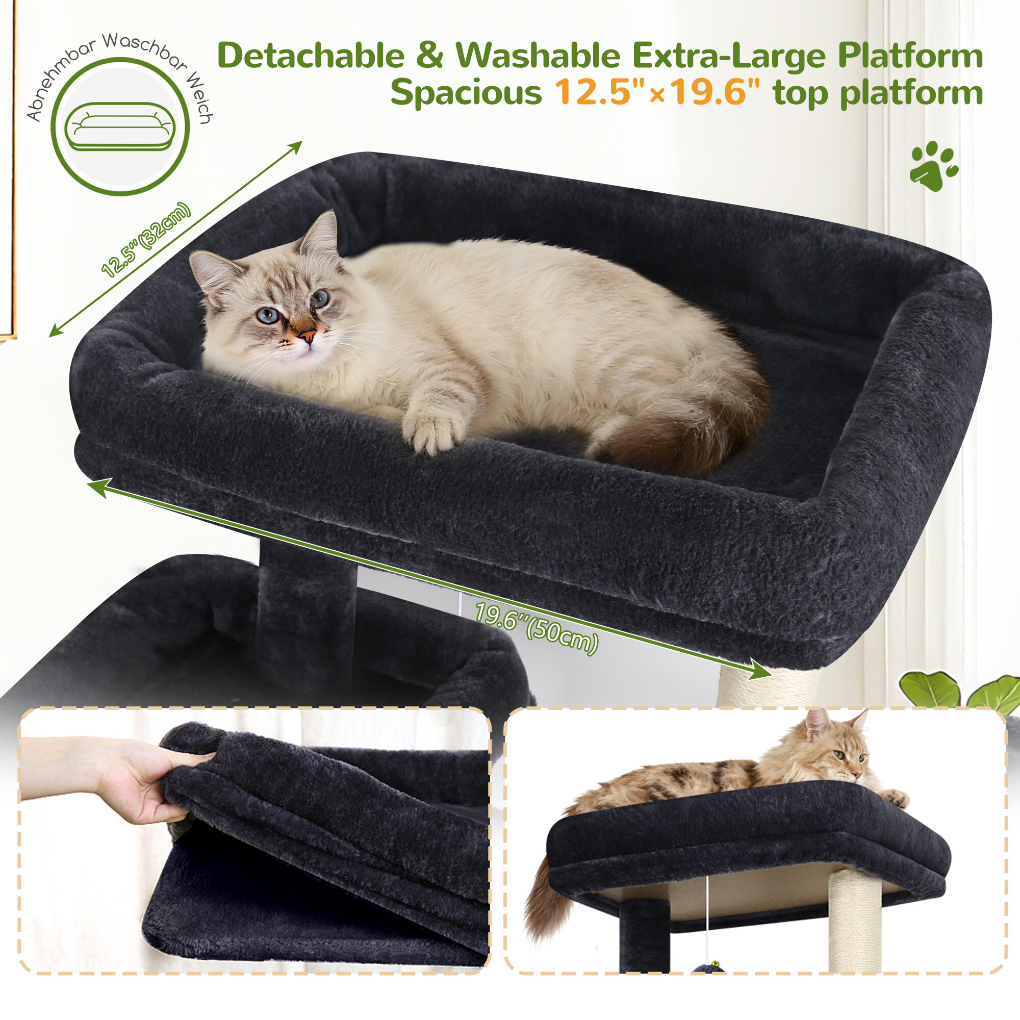 globlazer-s-series-s77e-arbre-chat-gris-fonc-77-pouces-grand image 4