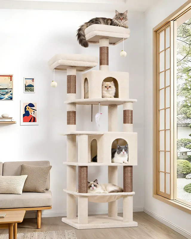 globlazer-f72-arbre-chat-beige-72-pouces-grande-taille image 1