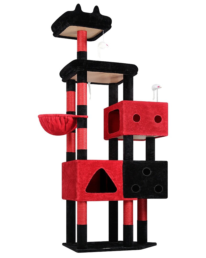 globlazer-f-series-f81-arbre-chat-grand-chat-rouge-noir-81-pouces image 2